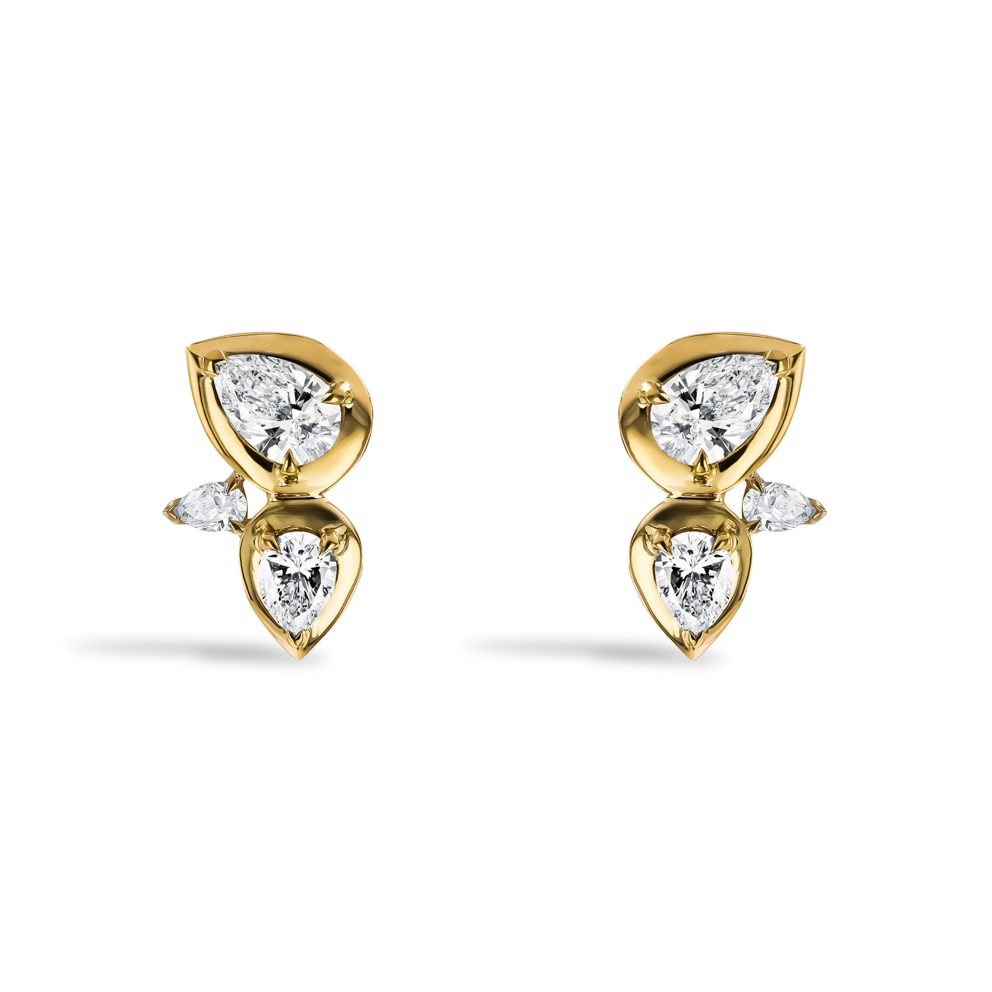 Skimming Stone 1.25ct Diamond Stud Earrings Pearshape, Claw Set_1