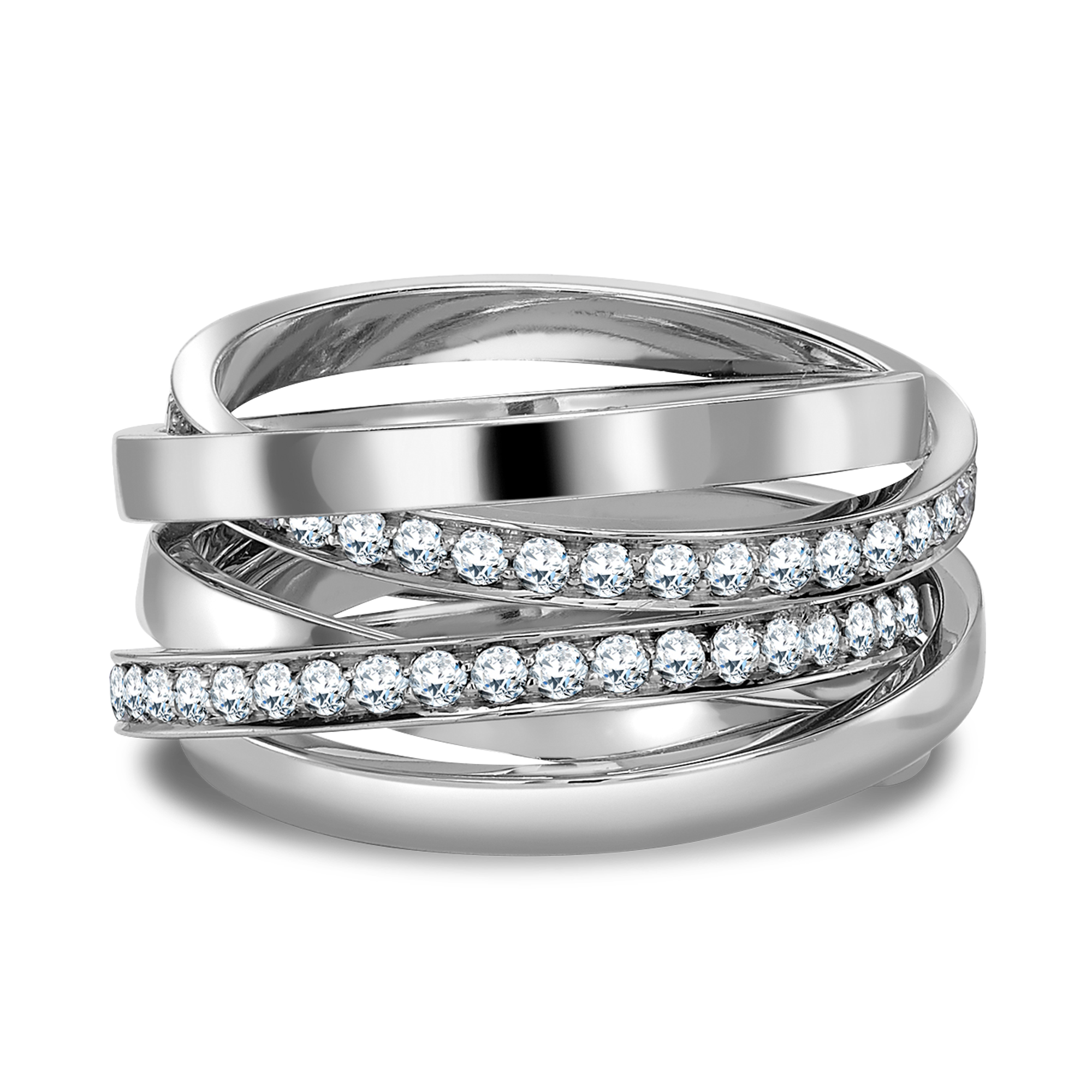 Trilogy Multi-Row Diamond Ring Brilliant Cut, Multi-Row, Grain Set_1