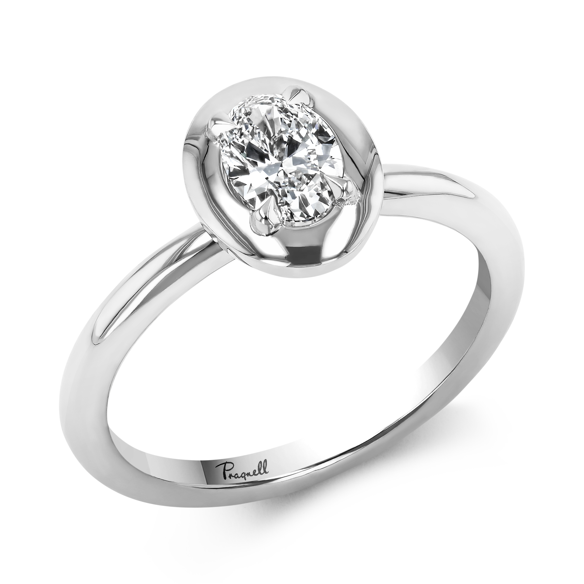 Skimming Stone 0.50ct Diamond Solitaire Ring Oval Cut, Claw Set_1