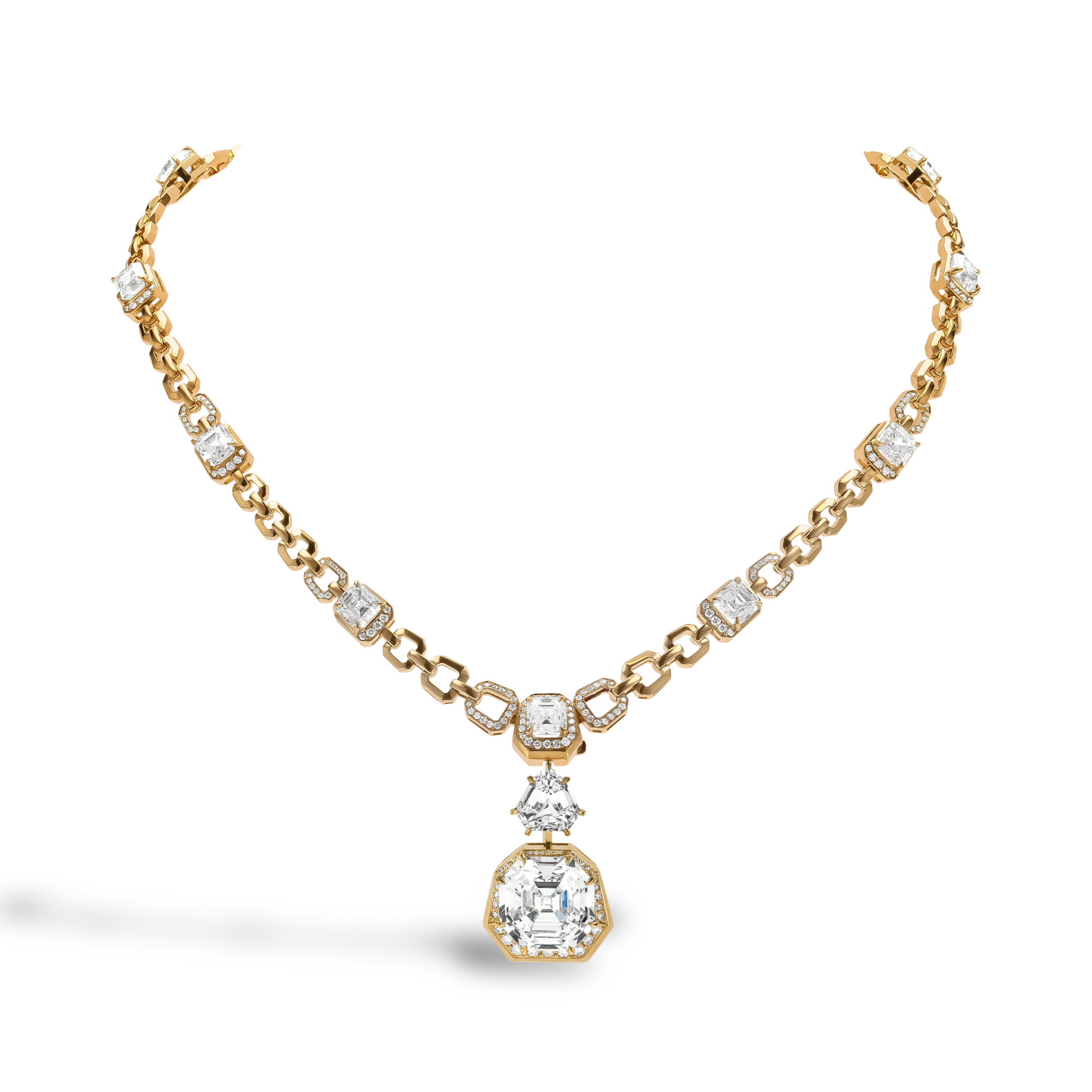 Masterpiece Asscher Cut 10.02ct Diamond Artemis Link Necklace Asscher Cut, Claw Set_1