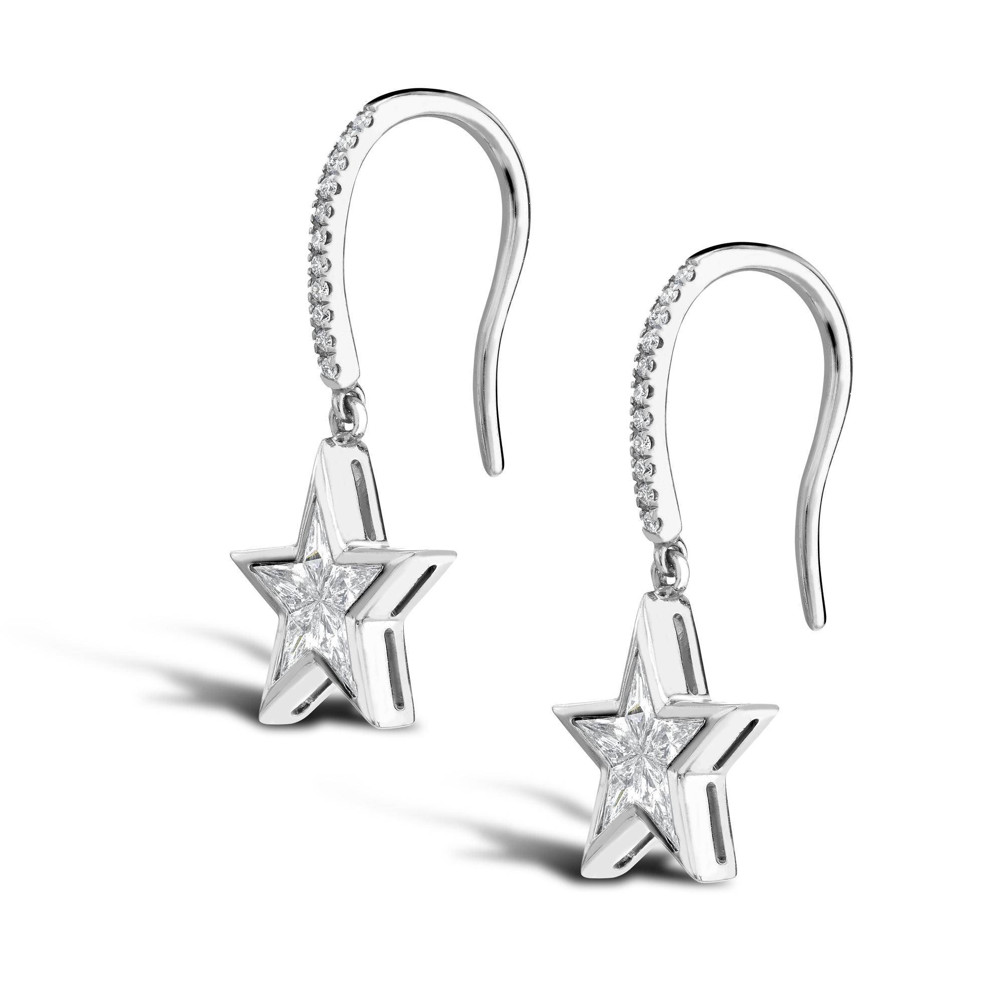 RockStar Diamond Drop Earrings Kite Cut, Rubover Set_2