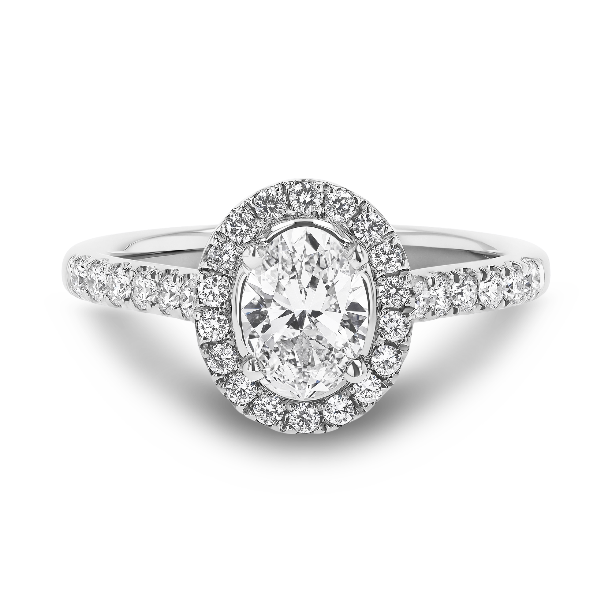 0.70CT Diamond Cluster Ring Oval Cut, Cluster, Brilliant Shoulders_2