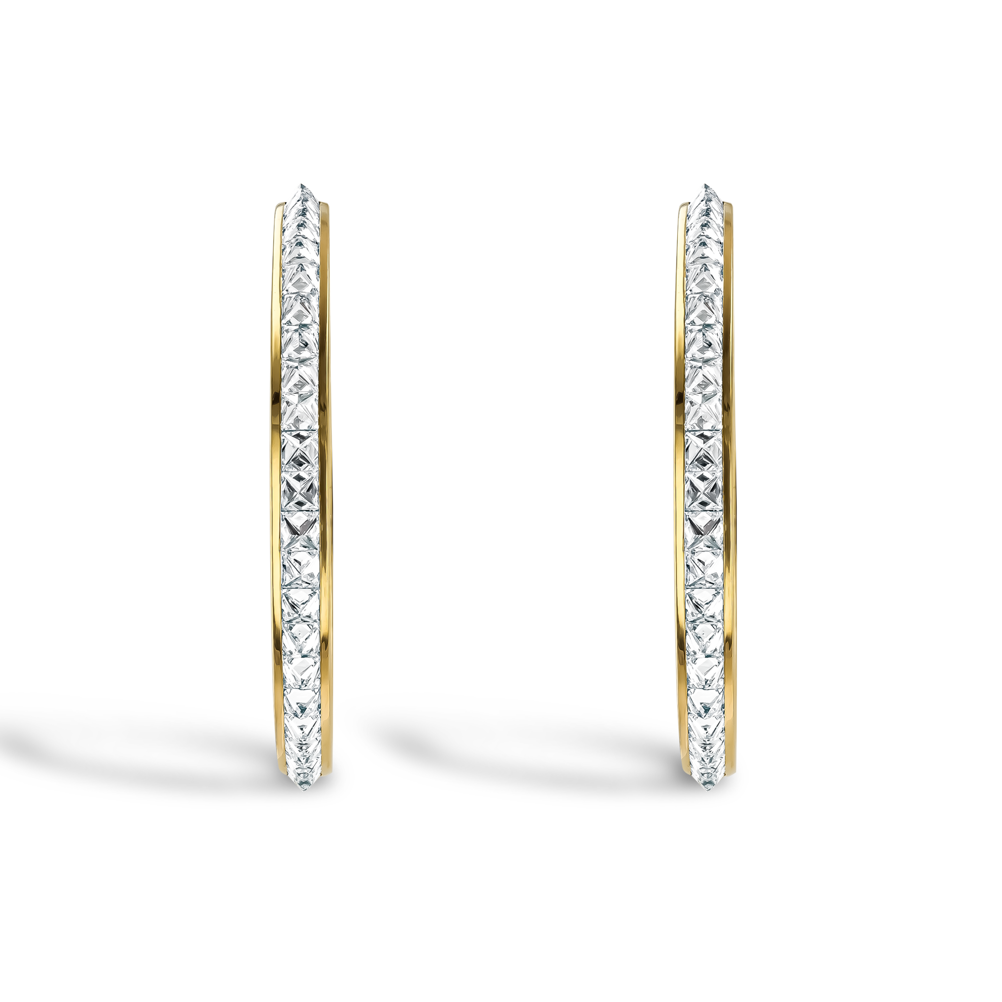 Rockchic 7.24ct Extra Large Diamond Hoop Earrings Princess Cut, Channel Set_2