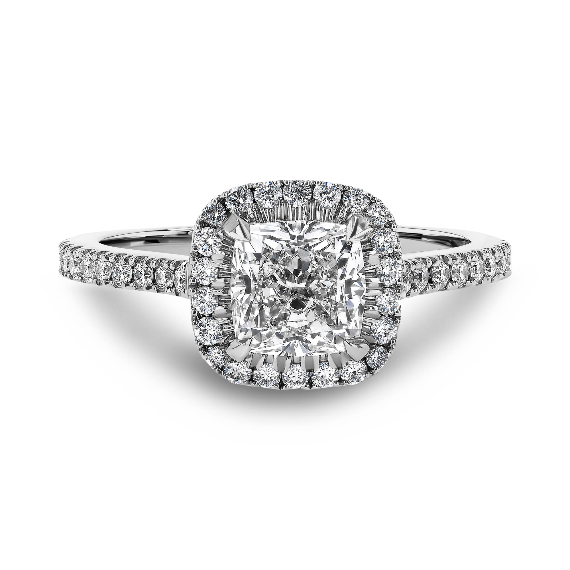 Celestial 1.20ct Diamond Cluster Ring Cushion modern cut, Claw set_2