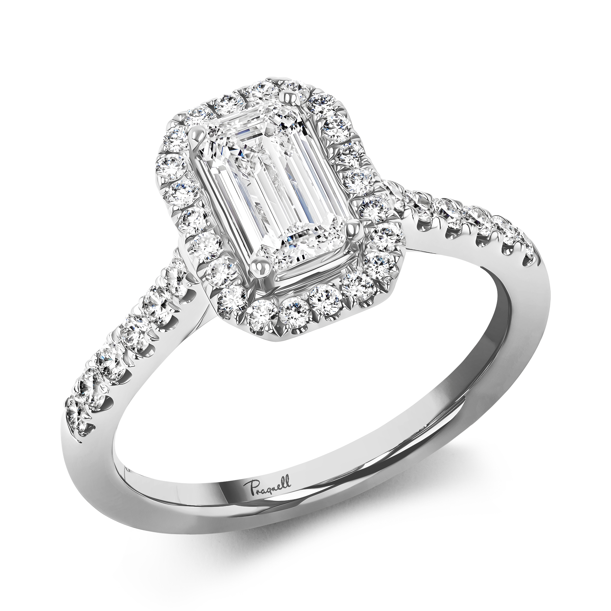 Celestial 0.70ct Diamond Cluster Ring Emerald Cut, Claw Set_1