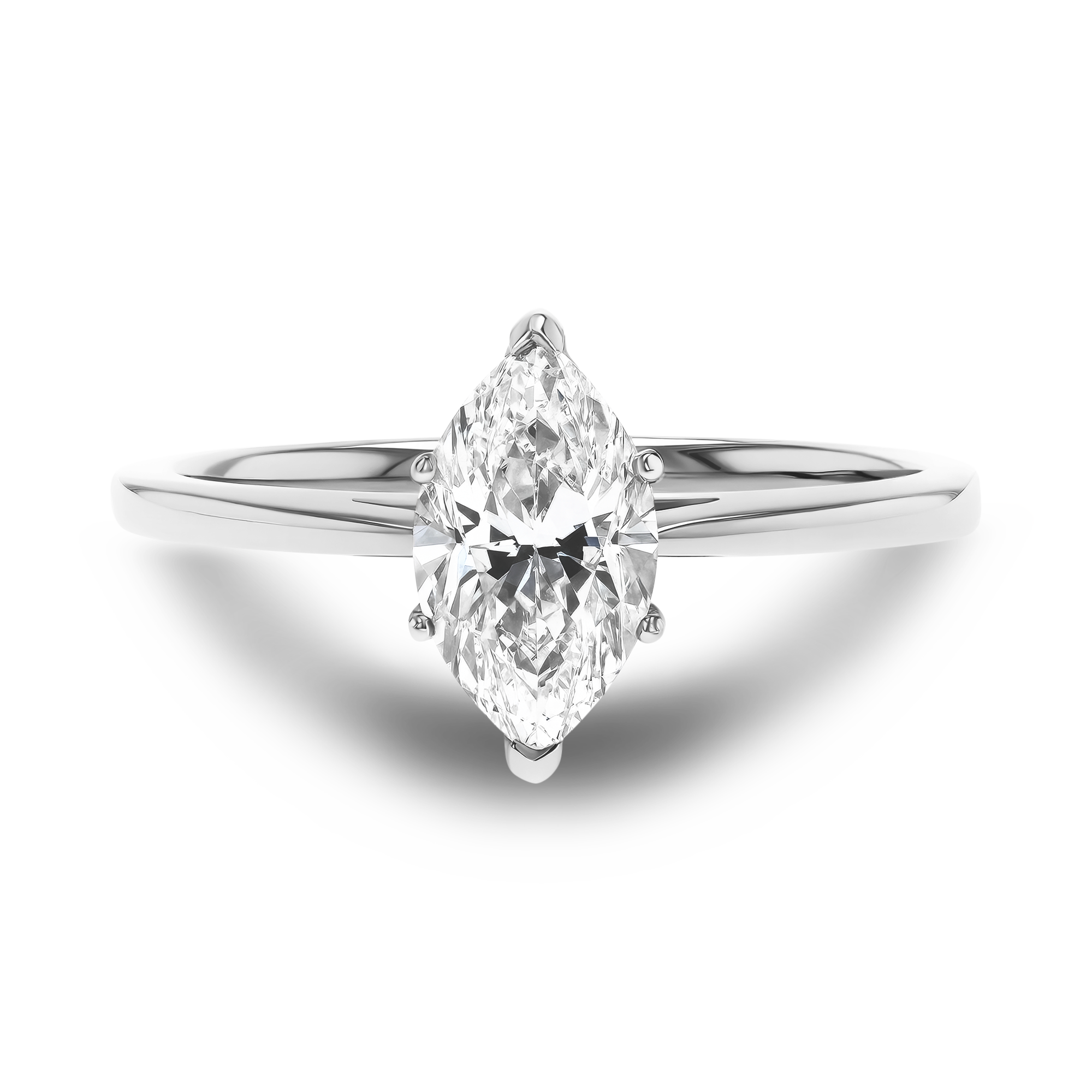 Classic 1.08ct Diamond Solitaire Ring Marquise Cut, Claw Set_2