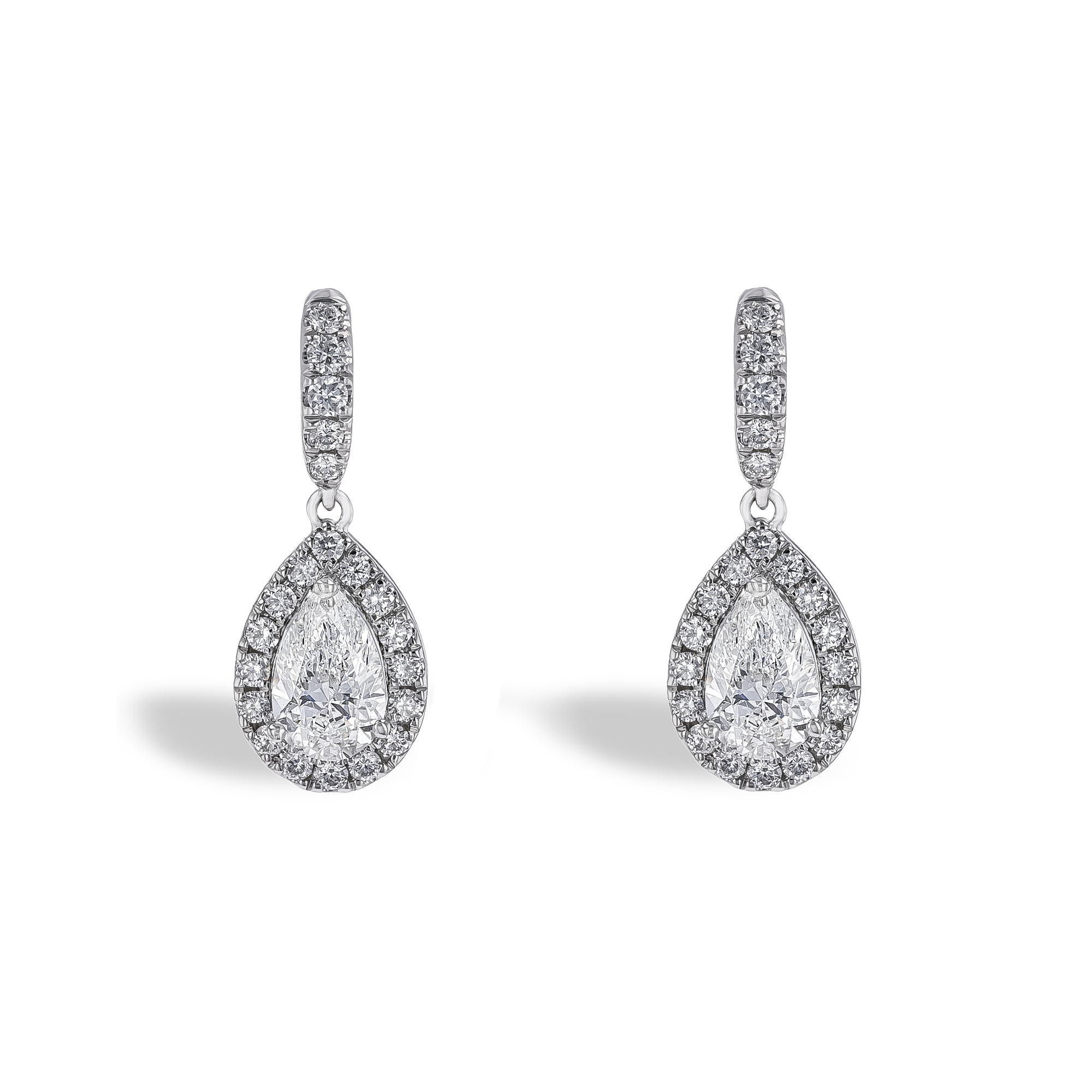 Pearshape 1.26ct Diamond Drop Earrings Pearshape, Claw Set_1