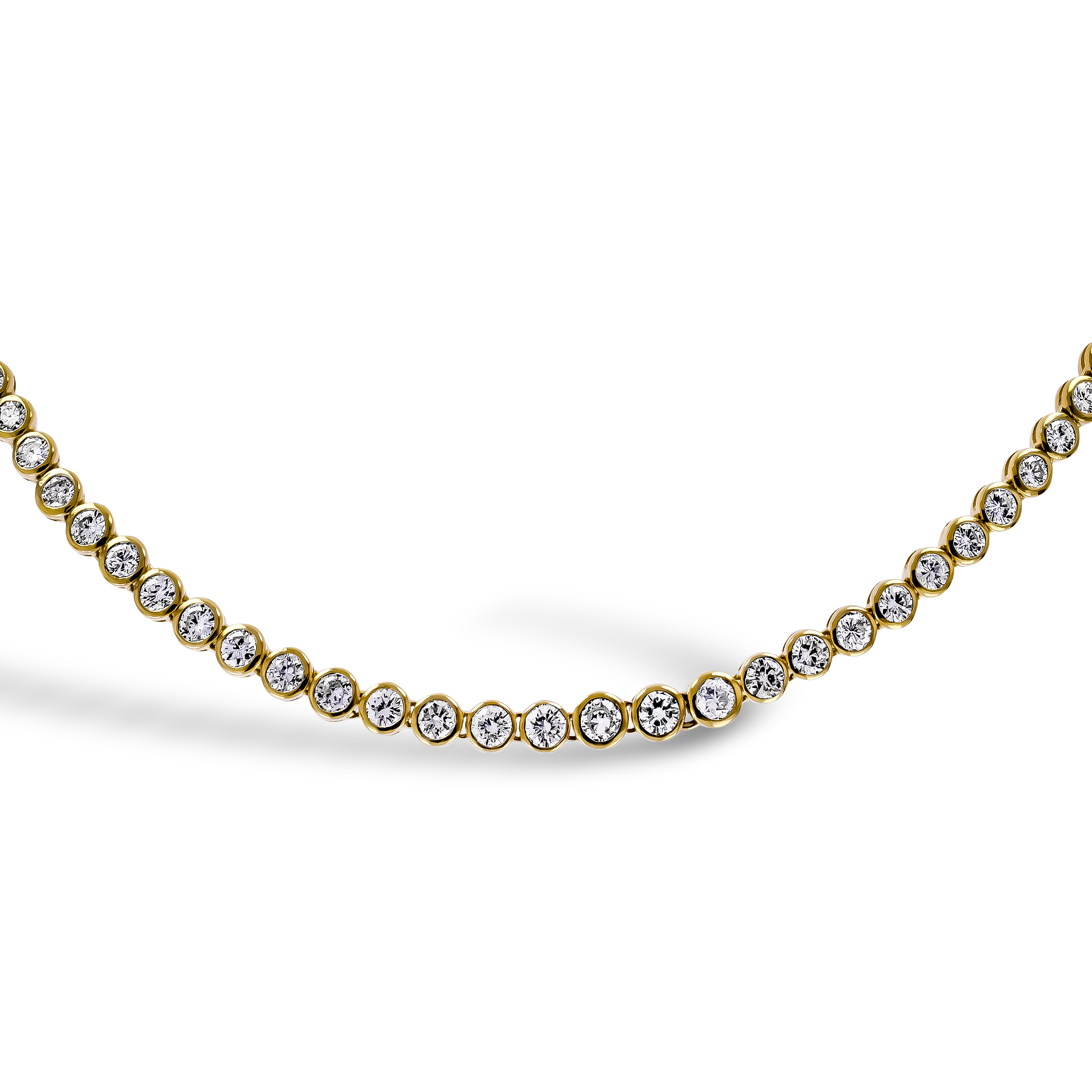 Brilliant Cut 8.50ct Diamond Line Necklace Brilliant Cut, Rubover Set_2