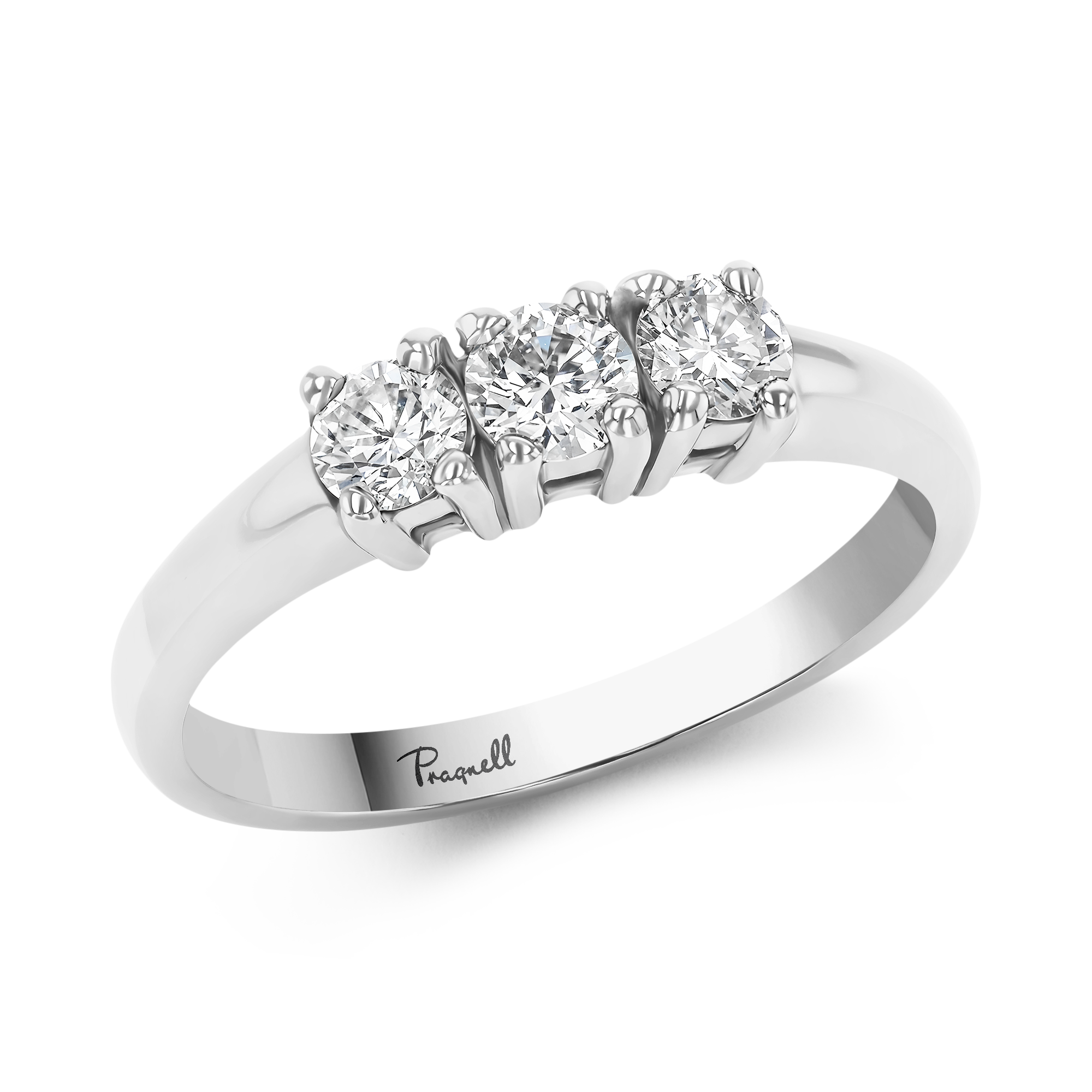 Brilliant Cut 0.49ct Diamond Three Stone Ring Brilliant cut, Claw set_1