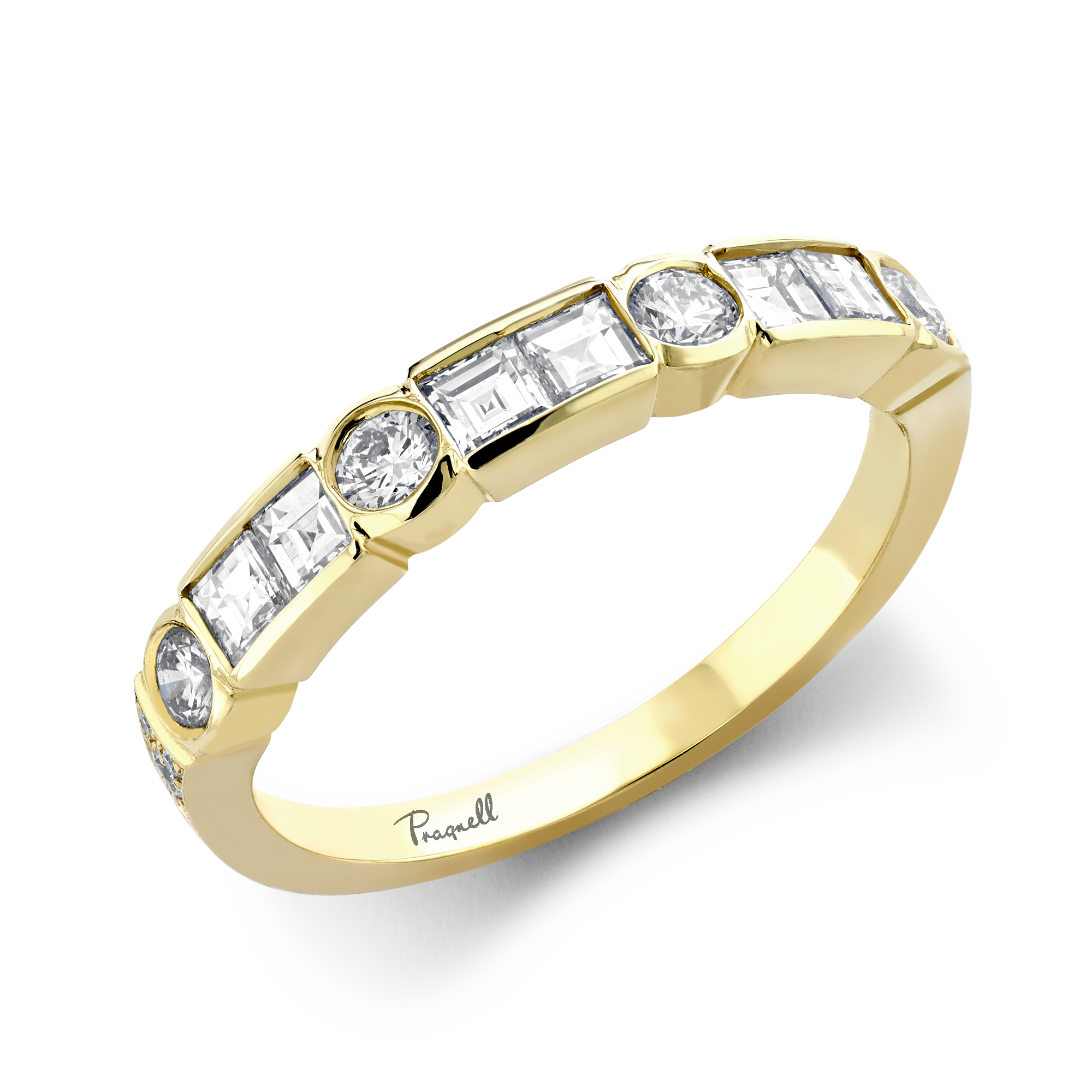 Antrobus 0.82ct Diamond Half Eternity Ring Carré Cut, Rubover Set_1