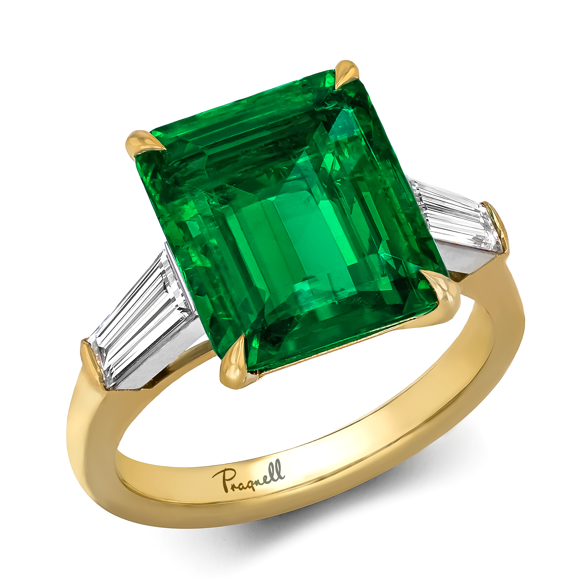 Masterpiece Regency 5.19ct Colombian Emerald and Diamond Ring Rectangular Step Cut, Claw Set_1