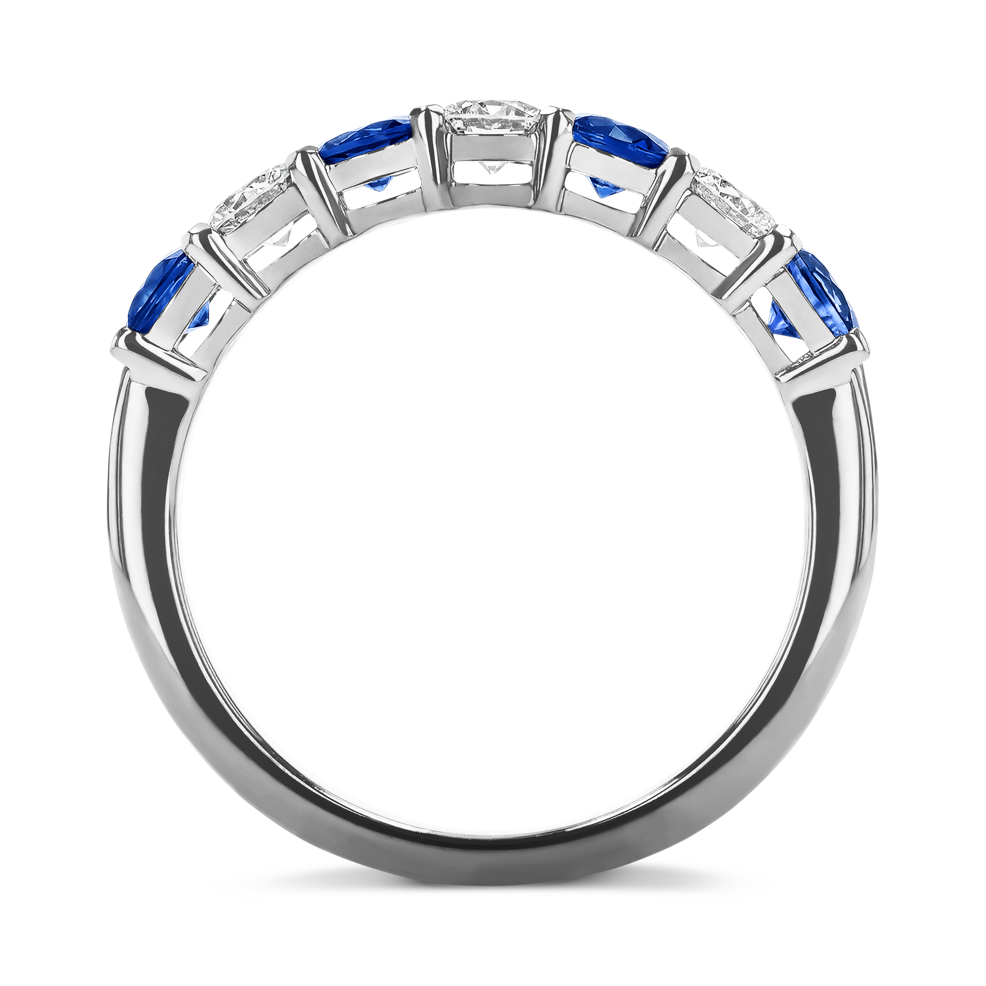 Seven Stone Sapphire and Diamond Ring Brilliant cut, Claw set_3