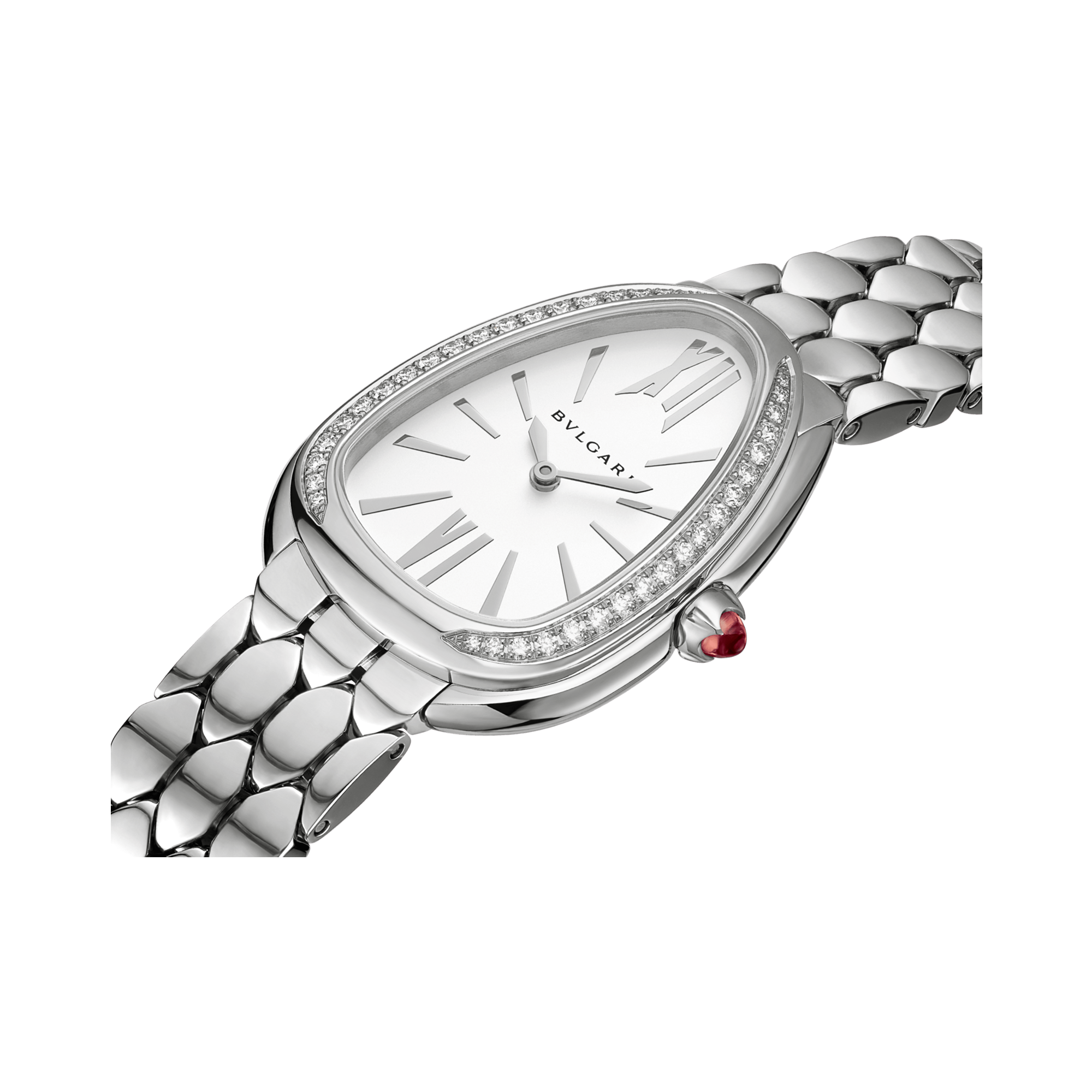 Bvlgari Serpenti Seduttori 33mm, White Dial, Baton & Roman Numeral_2