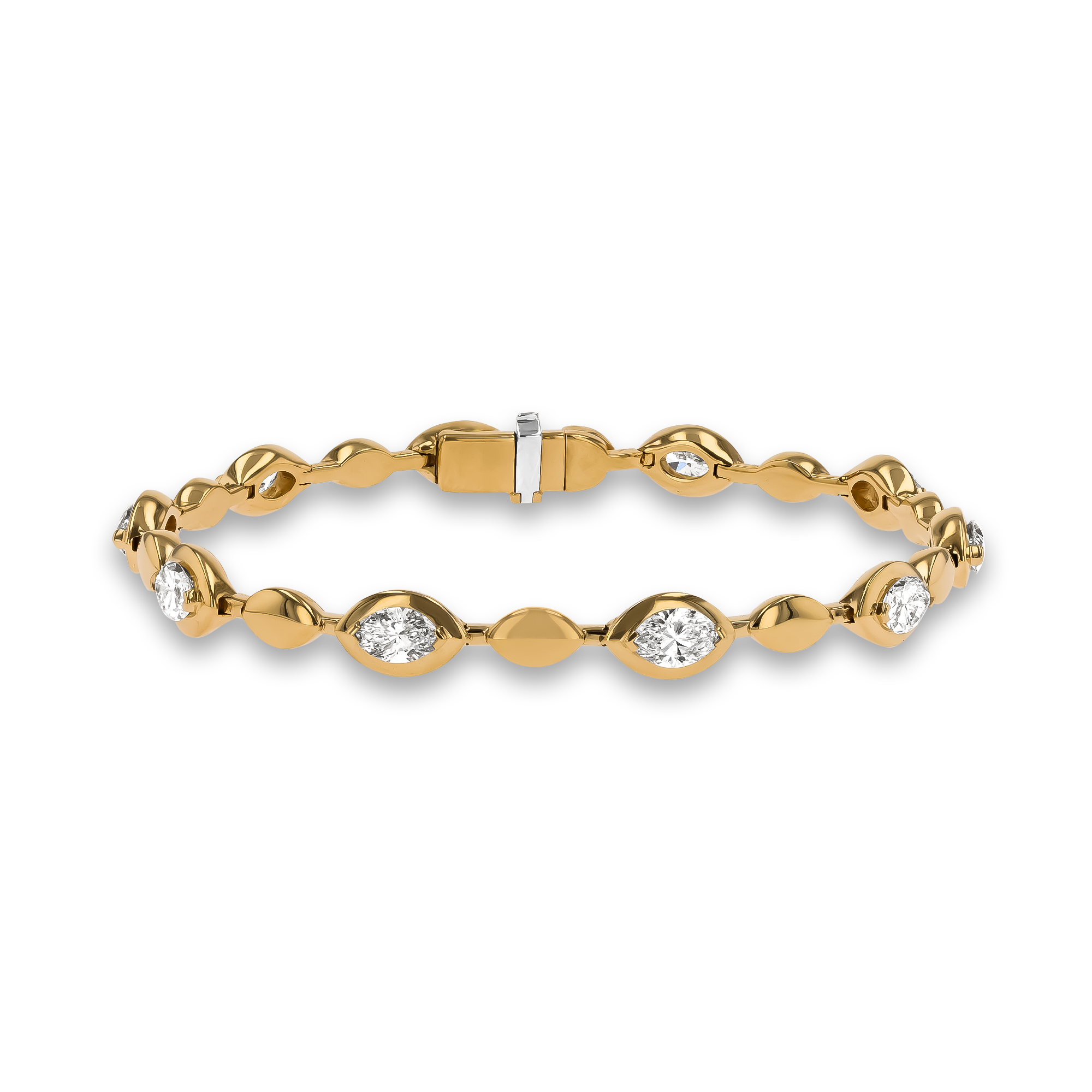 Skimming Stone 4.78ct Marquise Diamond Line Bracelet Marquise Cut, Claw Set_1