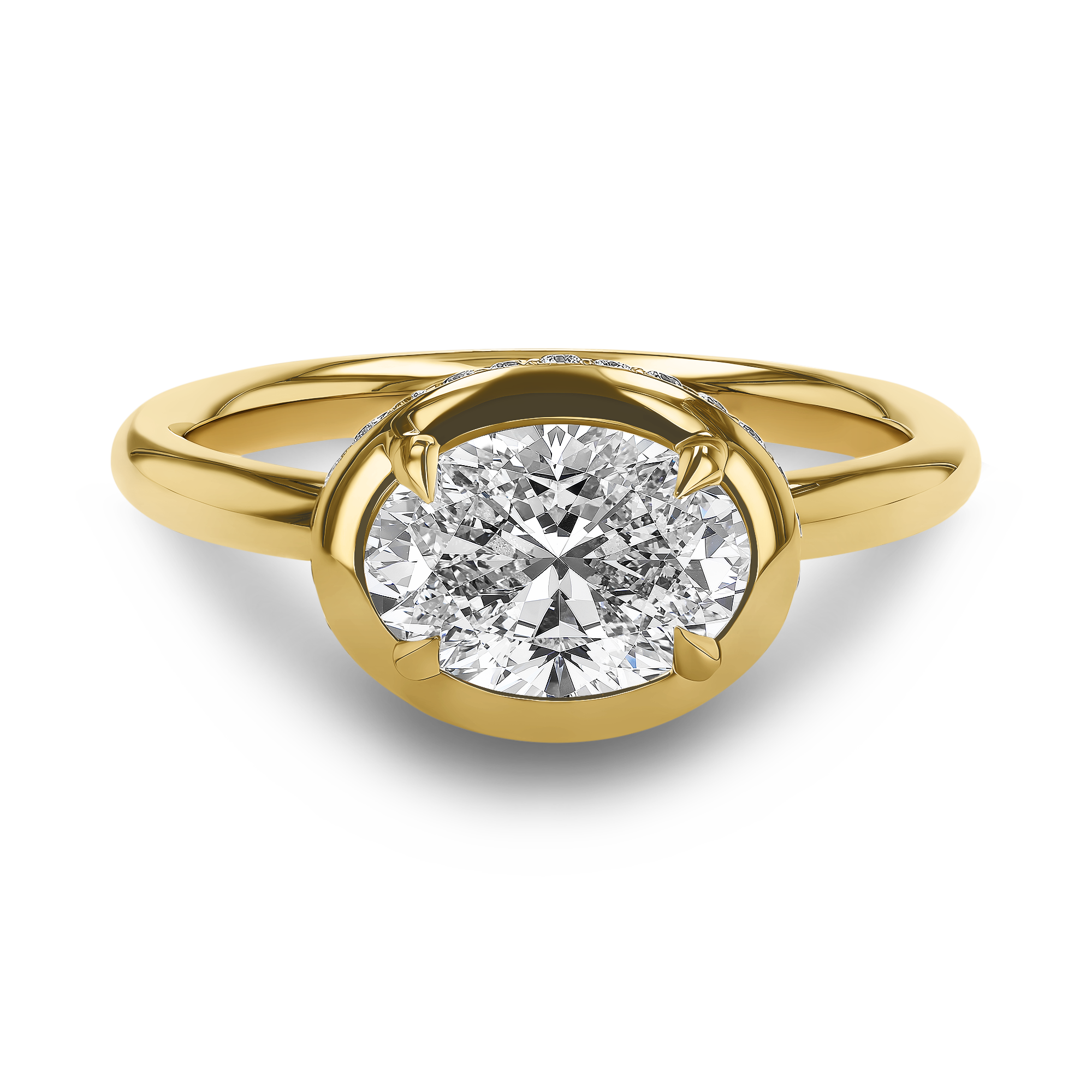 Skimming Stone 1.32ct Oval Diamond Solitaire Ring Oval Cut, Claw Set_2