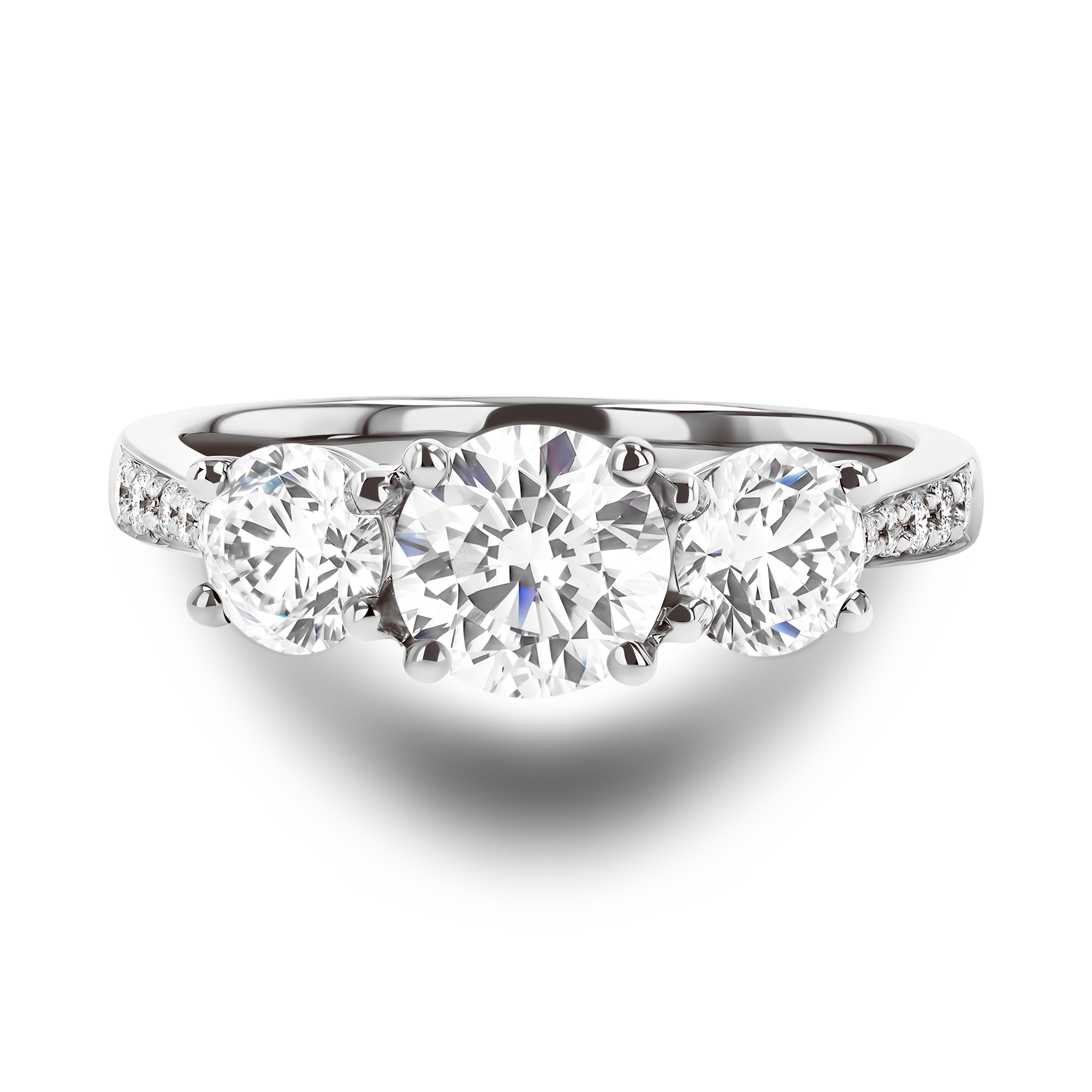 Duchess 1.60ct Diamond Three Stone Ring Brilliant cut, Claw set_2