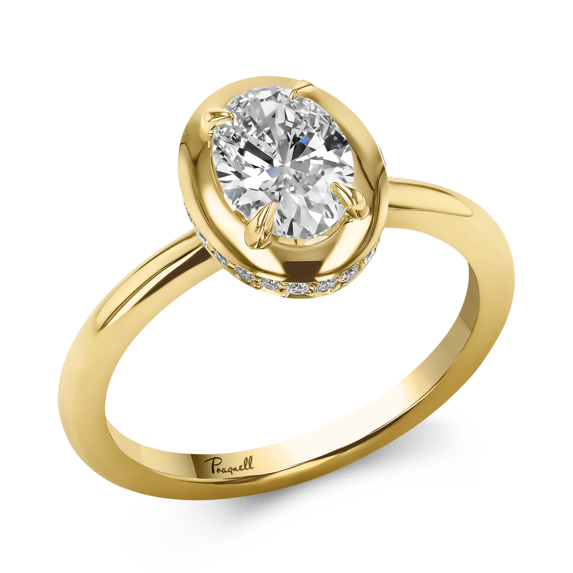 Skimming Stone 0.90ct Oval Diamond Solitaire Ring Oval Cut, Claw Set_1