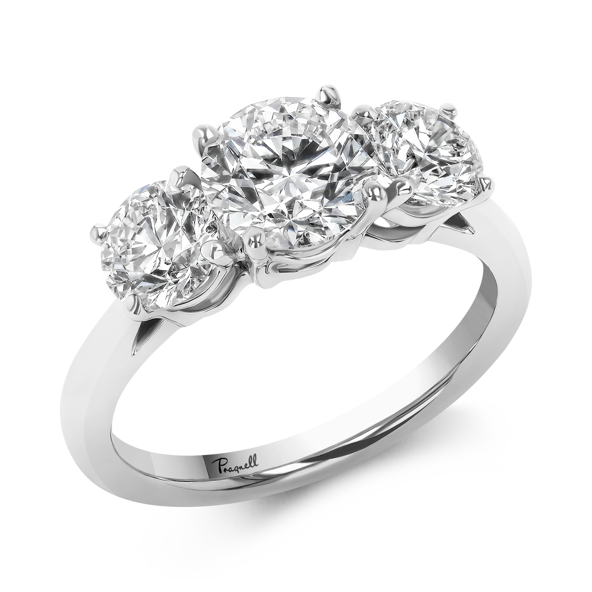 Trilogy 2.92ct Diamond Three Stone Ring Brilliant cut, Claw set_1