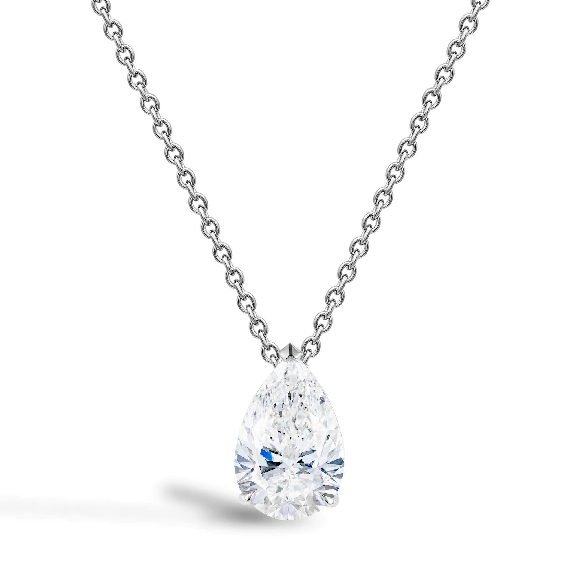 Pear Shaped 2.01ct Diamond Pendant in 18ct White Gold Pear Cut, Claw Set_1