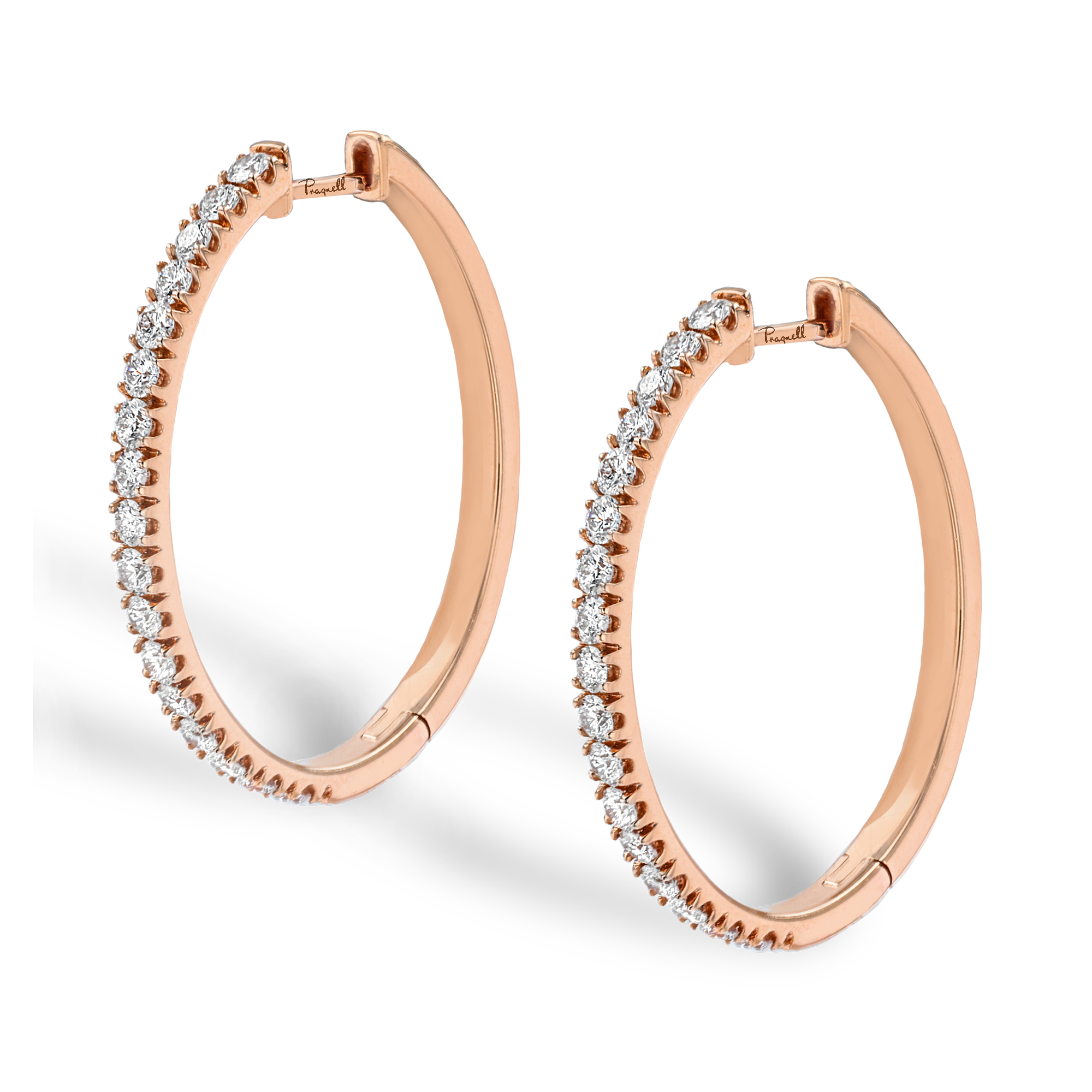 Diamond Half Hoop Earrings Brilliant cut, Claw set_3