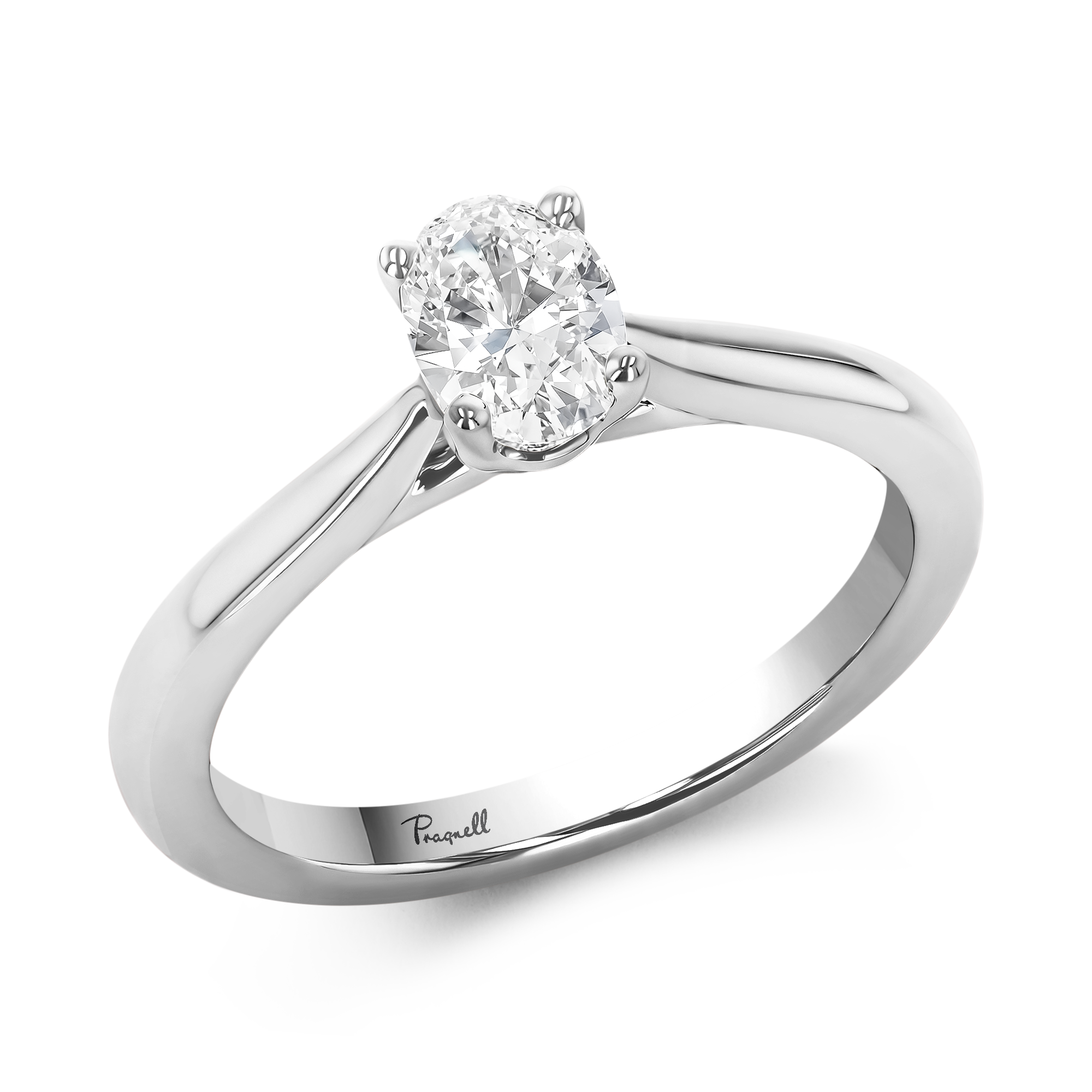 Gaia 0.52ct Diamond Solitaire Ring Oval Cut, Claw Set_1