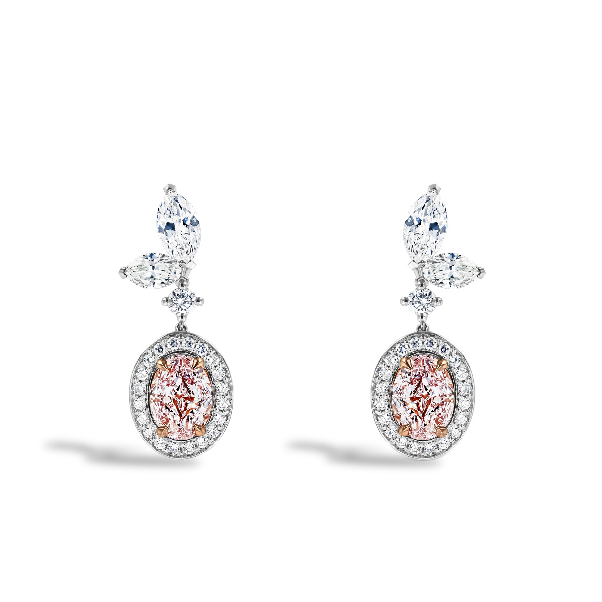 Masterpiece 2.08ct Pink Diamond Drop Earrings Oval Cut, Claw Set_1