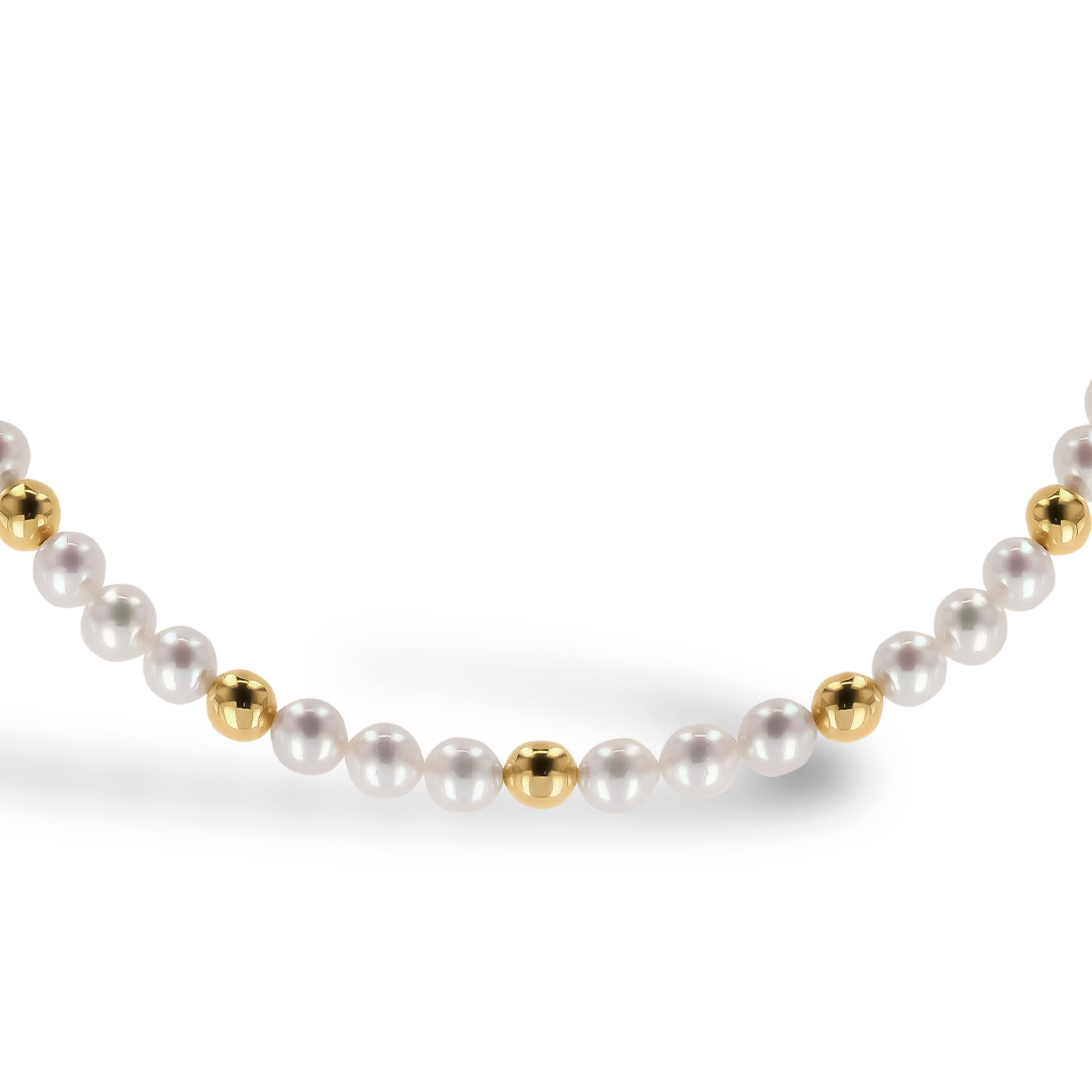 Akoya Pearl and Gold Bead Necklace _2