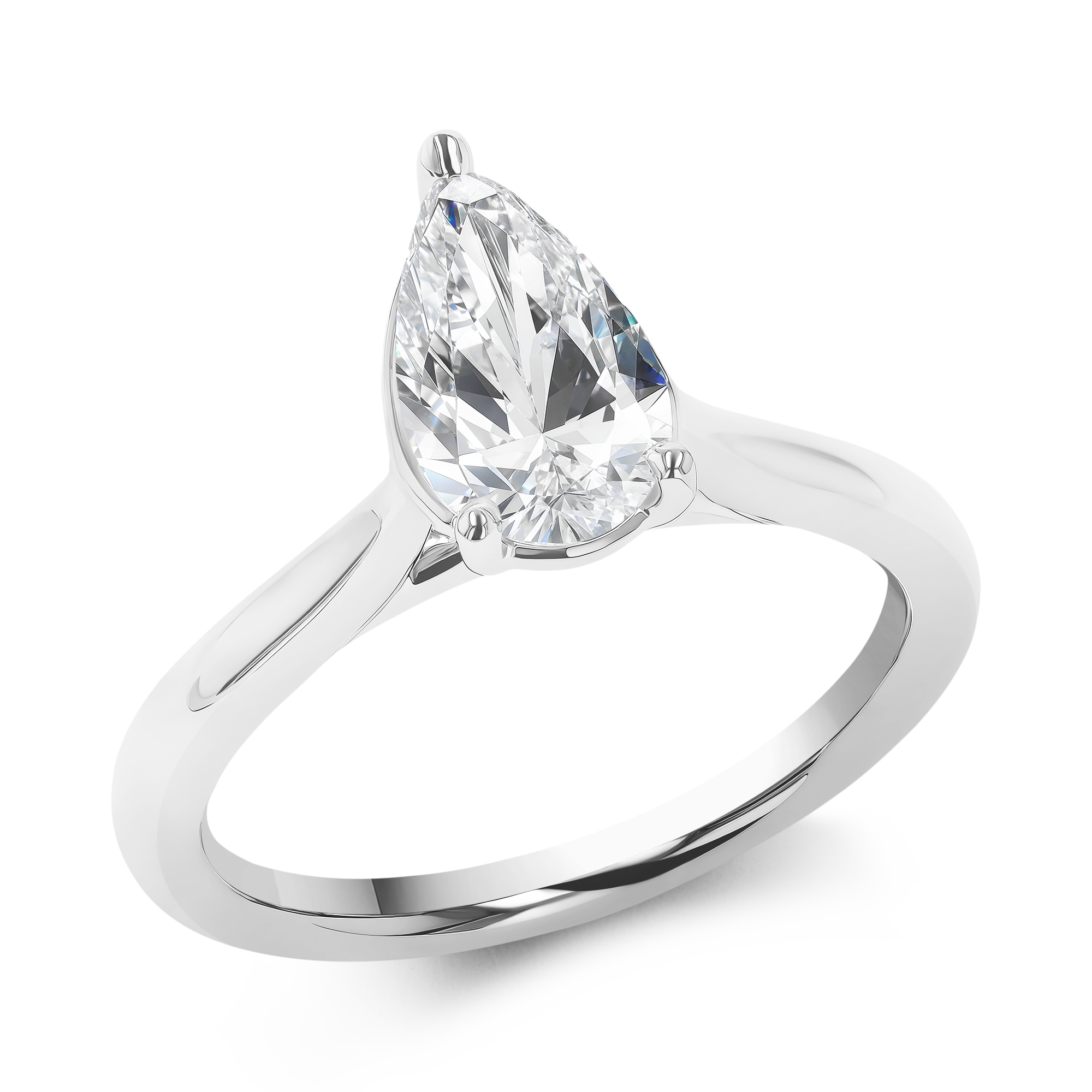 1.23ct Diamond Solitaire Ring Pear Cut, Solitaire, Three Claw Set_1