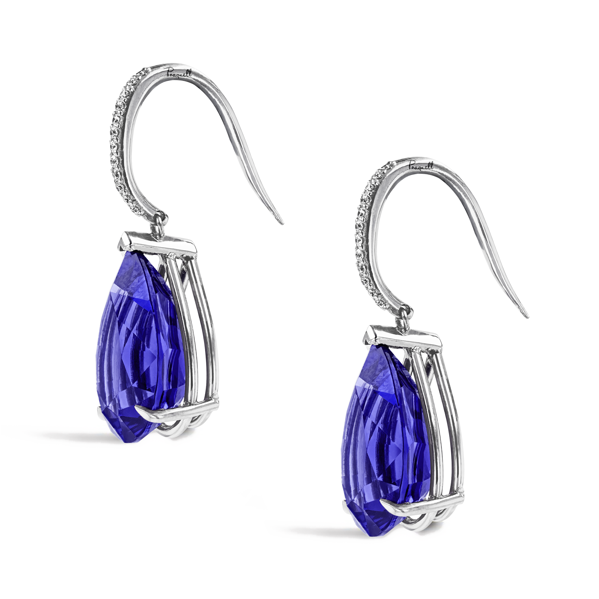 Pear Shaped Tanzanite Earrings Pear Shaped, Claw Set_2