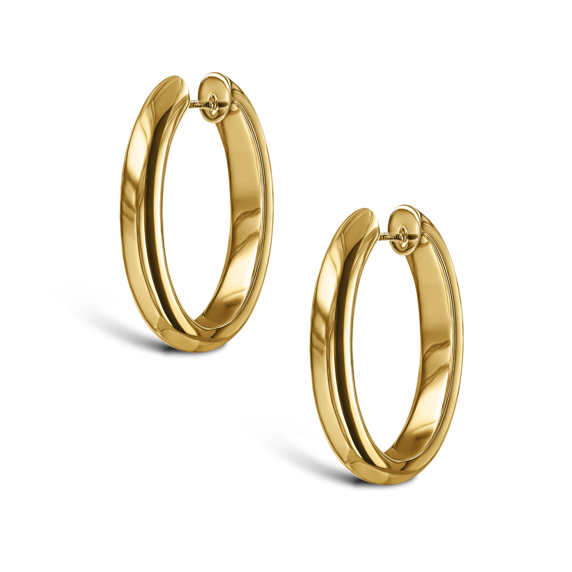 Yellow Gold Hoop Earrings _3