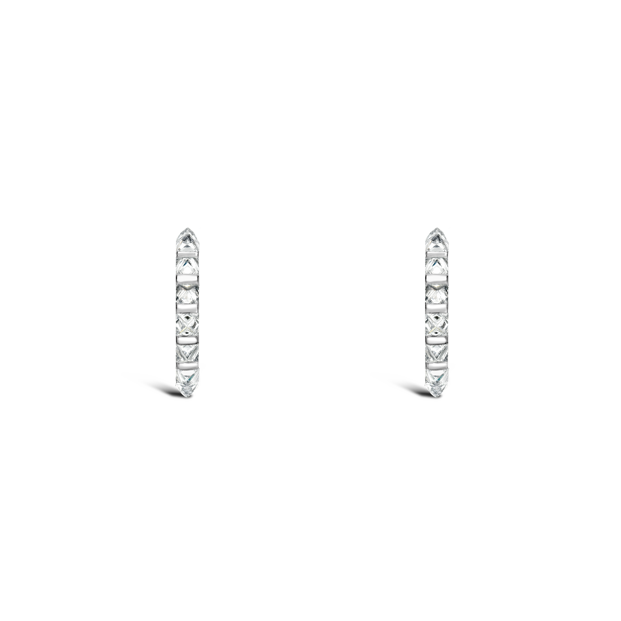 RockChic Diamond Hoop Earrings Princess Cut, Bar Set_2