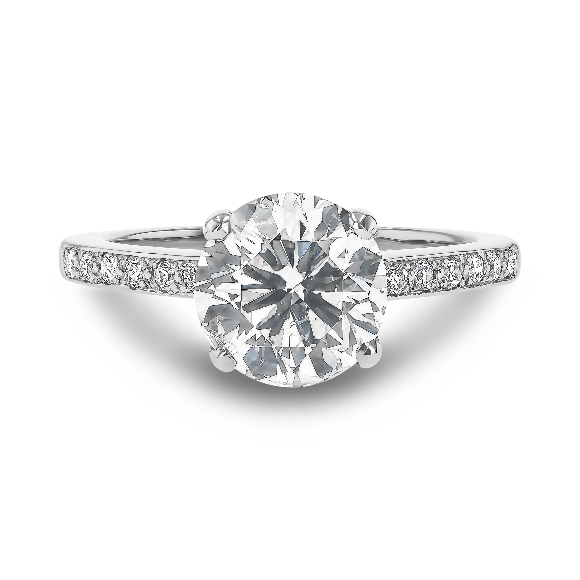 Brilliant cut 1.71ct Diamond Ring in Platinum Brilliant cut, Claw set_2