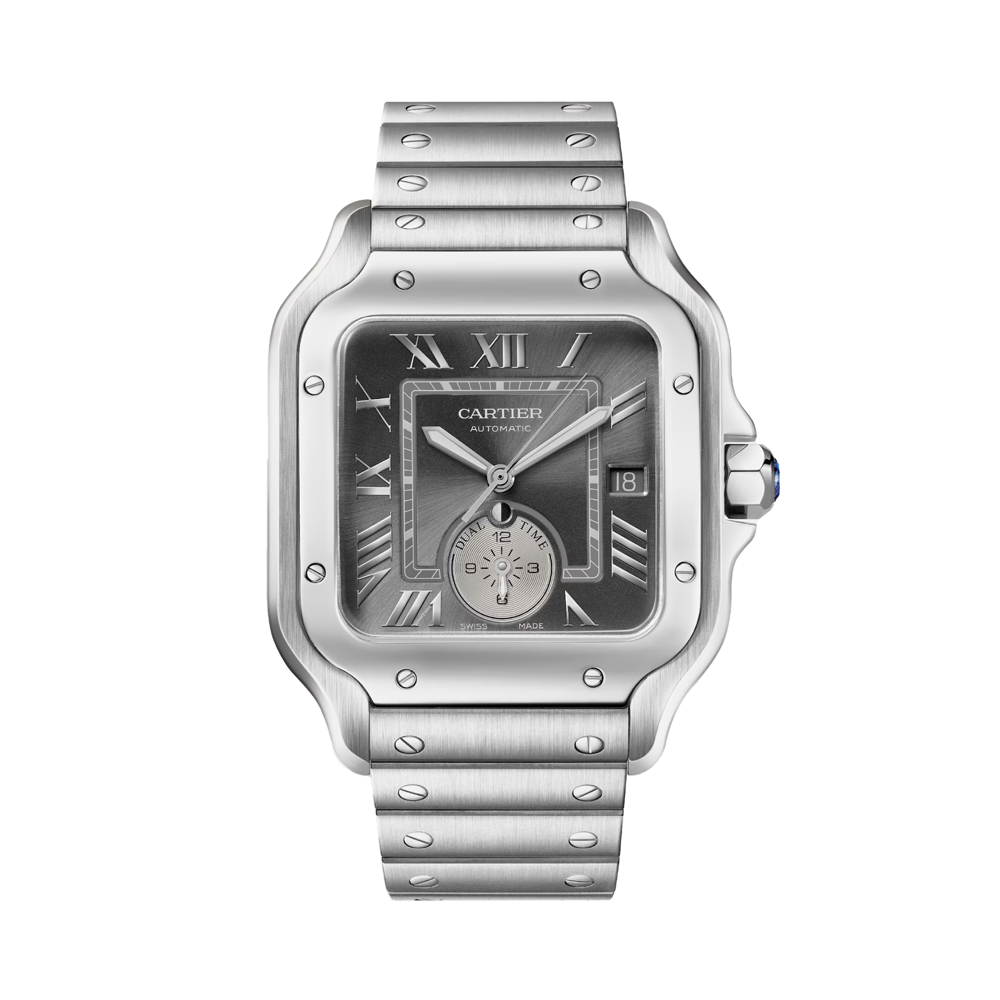 Cartier Santos 40.2mm, Grey Dial, Roman Numerals_1