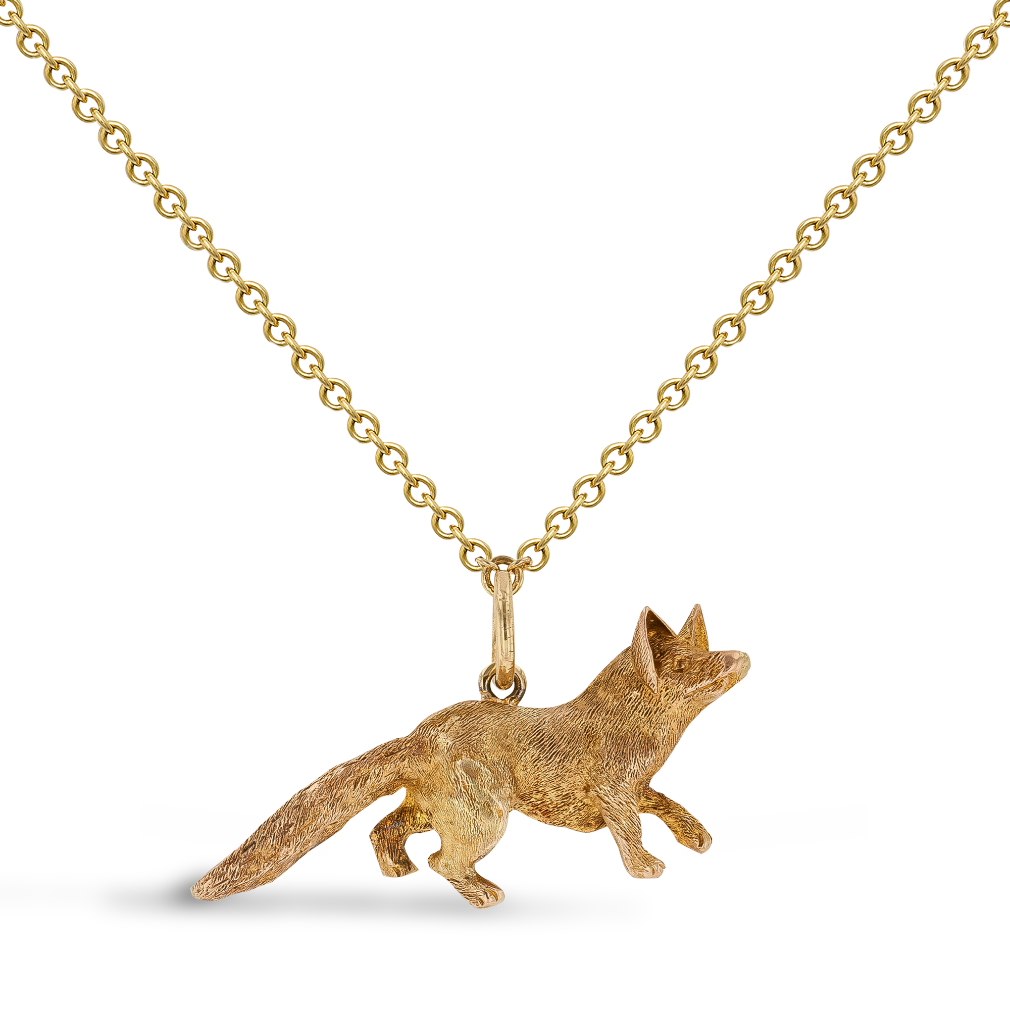 Victorian Gold Running Fox Pendant _1