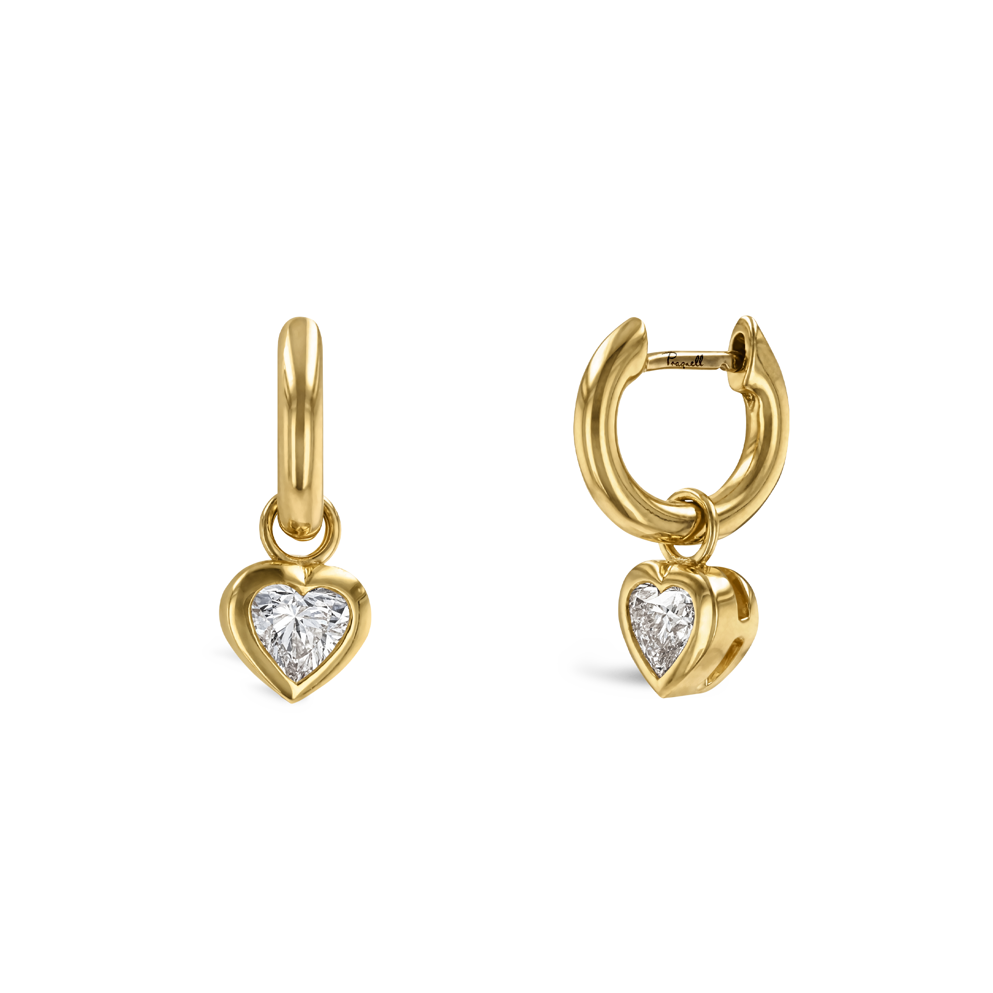 Sundance Diamond Drop Hoop Earrings Heart Shape, Rubover Set_1