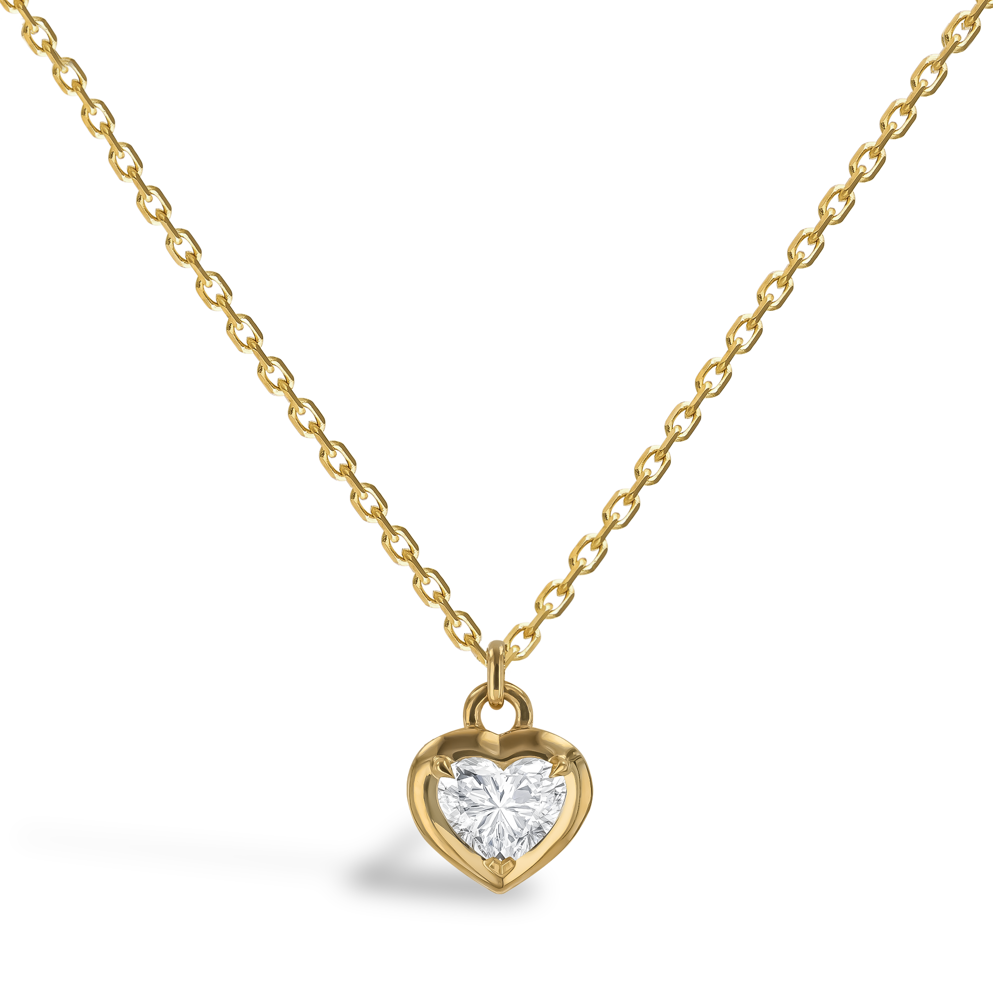 Skimming Stone 0.71ct Botswana Diamond Pendant Heartshape, Claw set_1