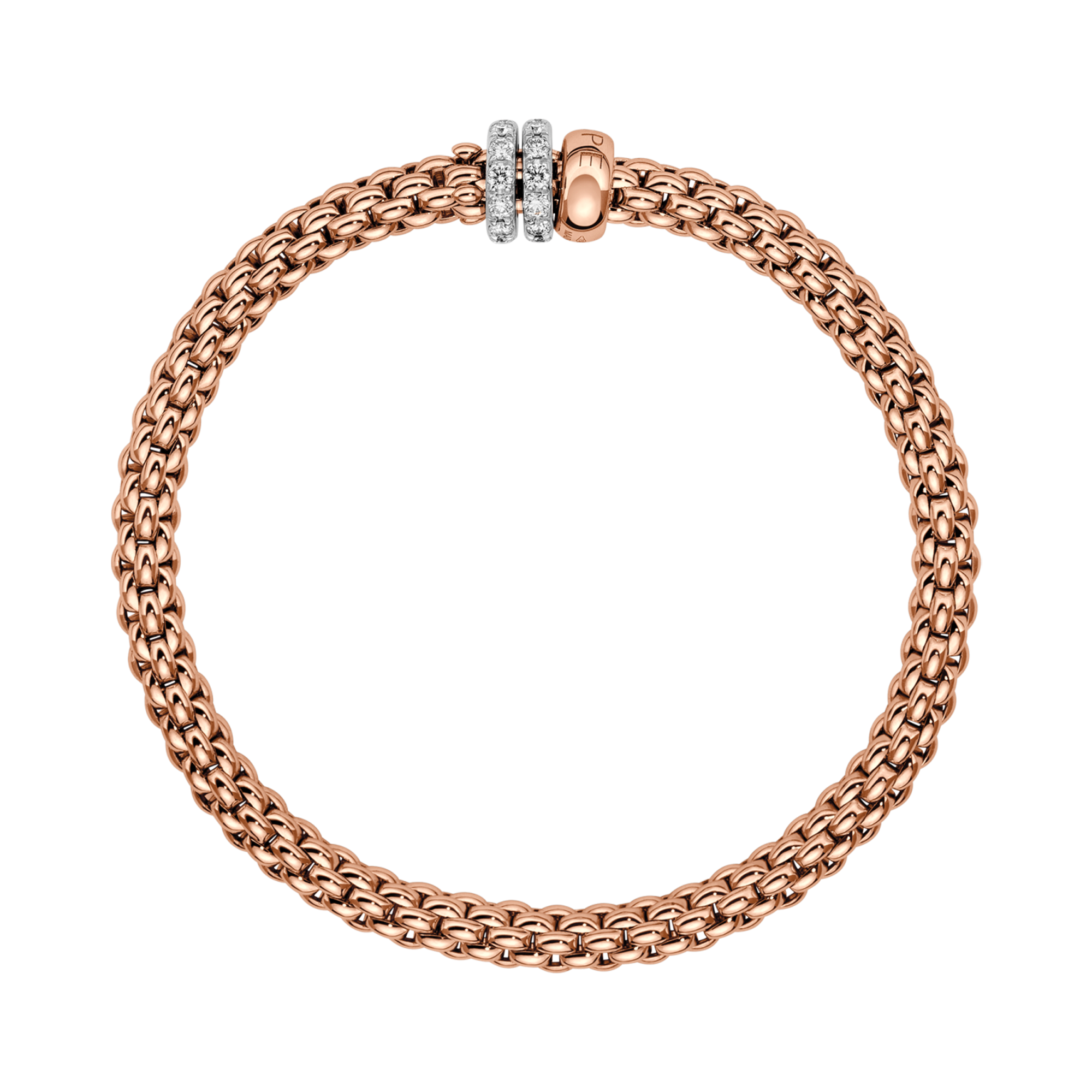 Fope Solo Flex-It Bracelet Round Brilliant Cut, Pave Set_3