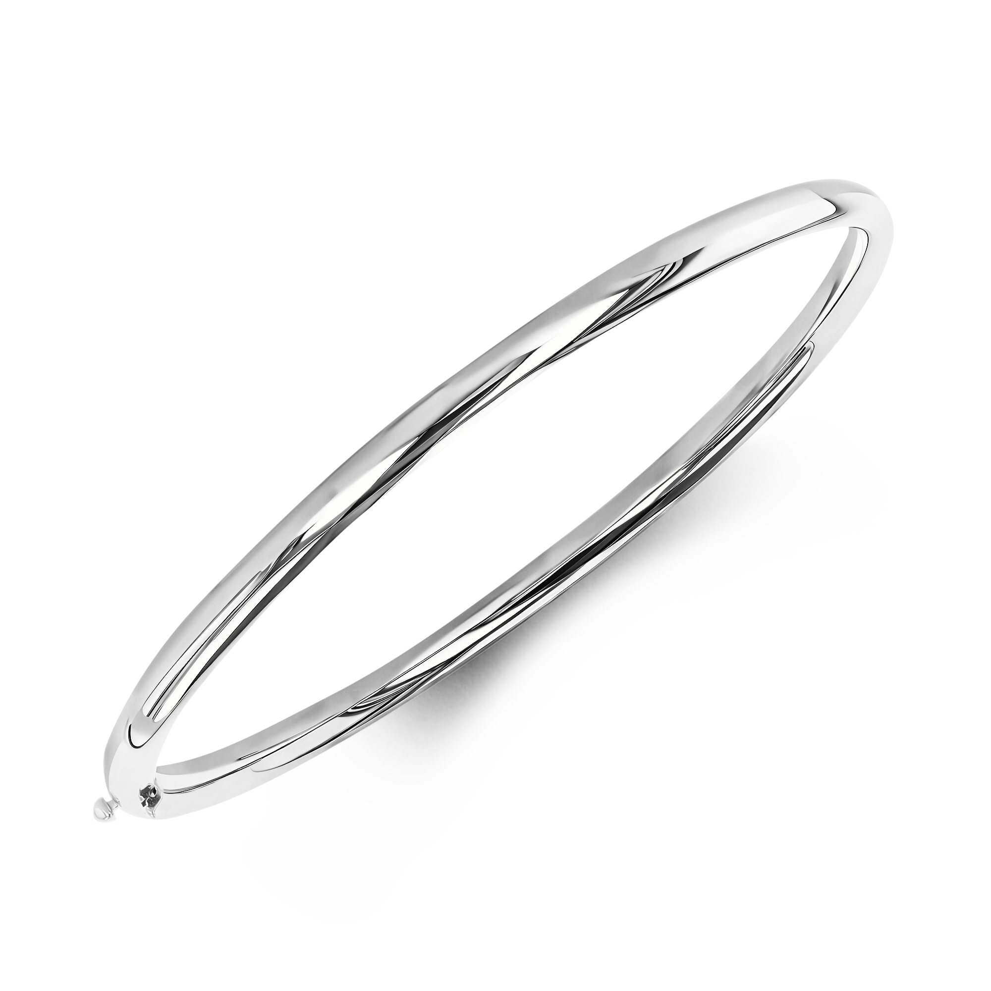 Plain Polished 4mm Oval Bangle _2