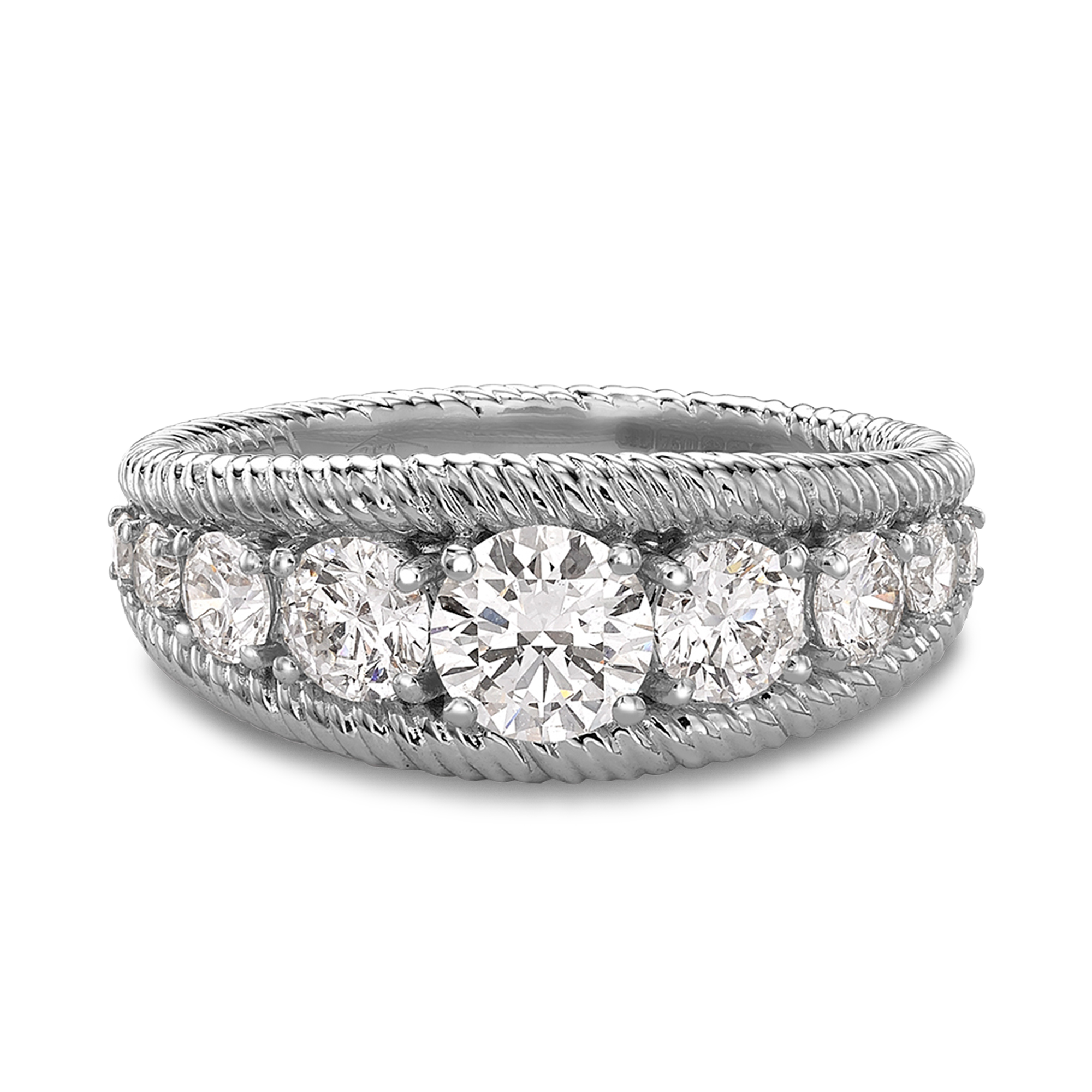 Diamond Nine Stone Ring Brilliant Cut Diamond Five Stone Ring_1