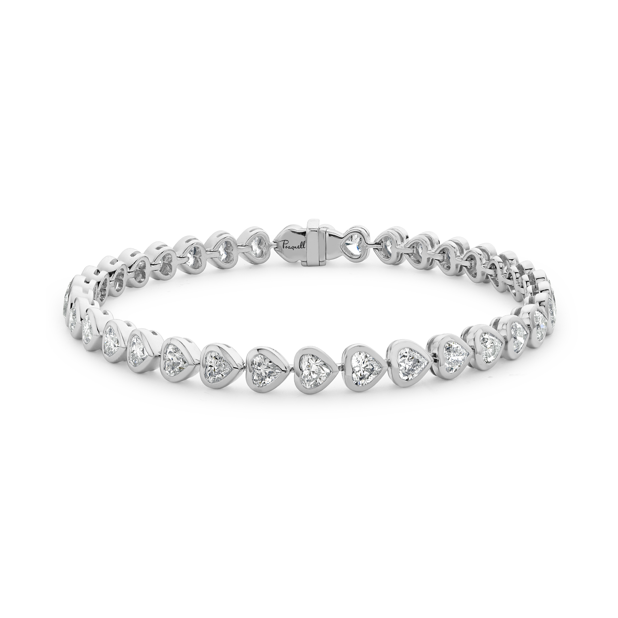 Sundance 6.67ct Heartshape Diamond Tennis Bracelet Heartshape, Rubover Set_1