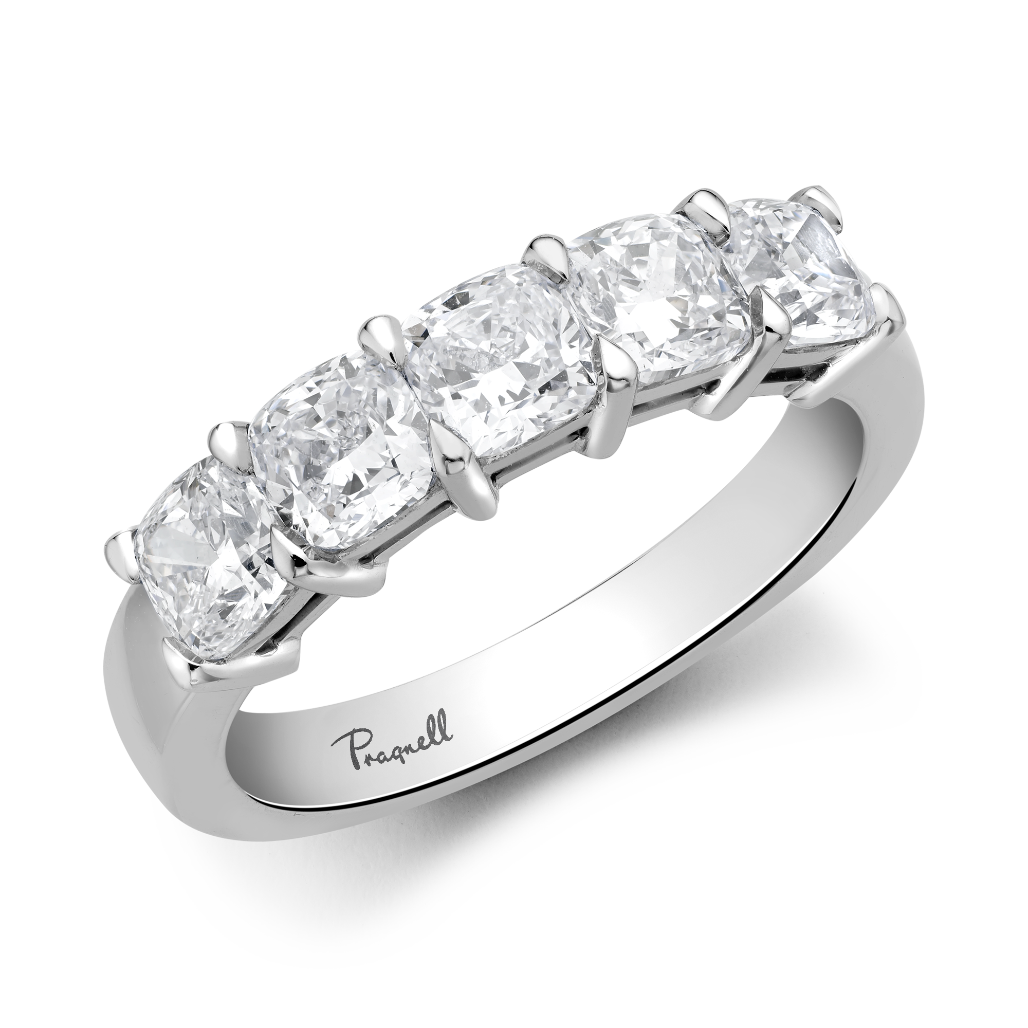 Cushion Cut Diamond Five-Stone Ring Cushion Cut, Five-Stone, Claw Set_1