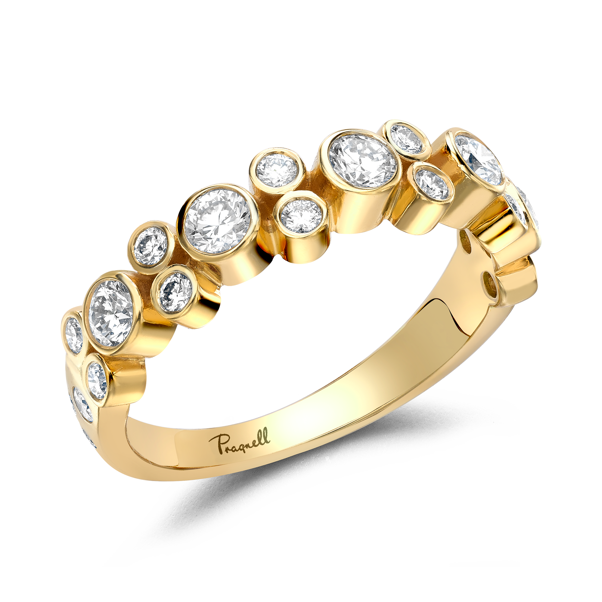 Bubbles Half-Eternity Diamond Ring Brilliant Cut, Rubover Set_1