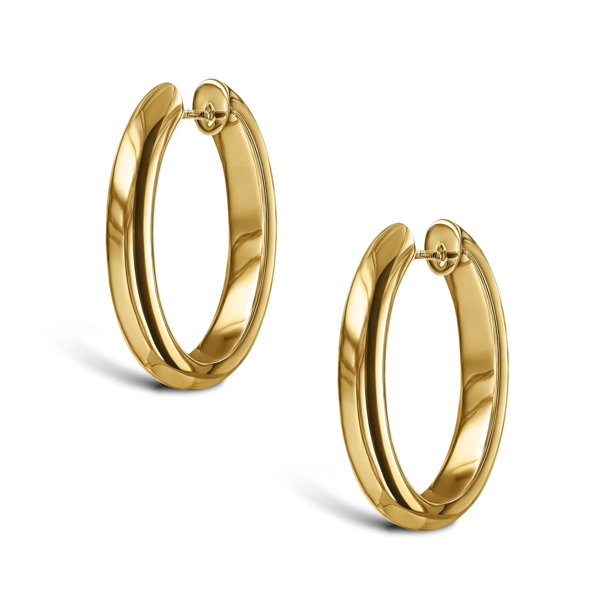 Yellow Gold Hoop Earrings _3