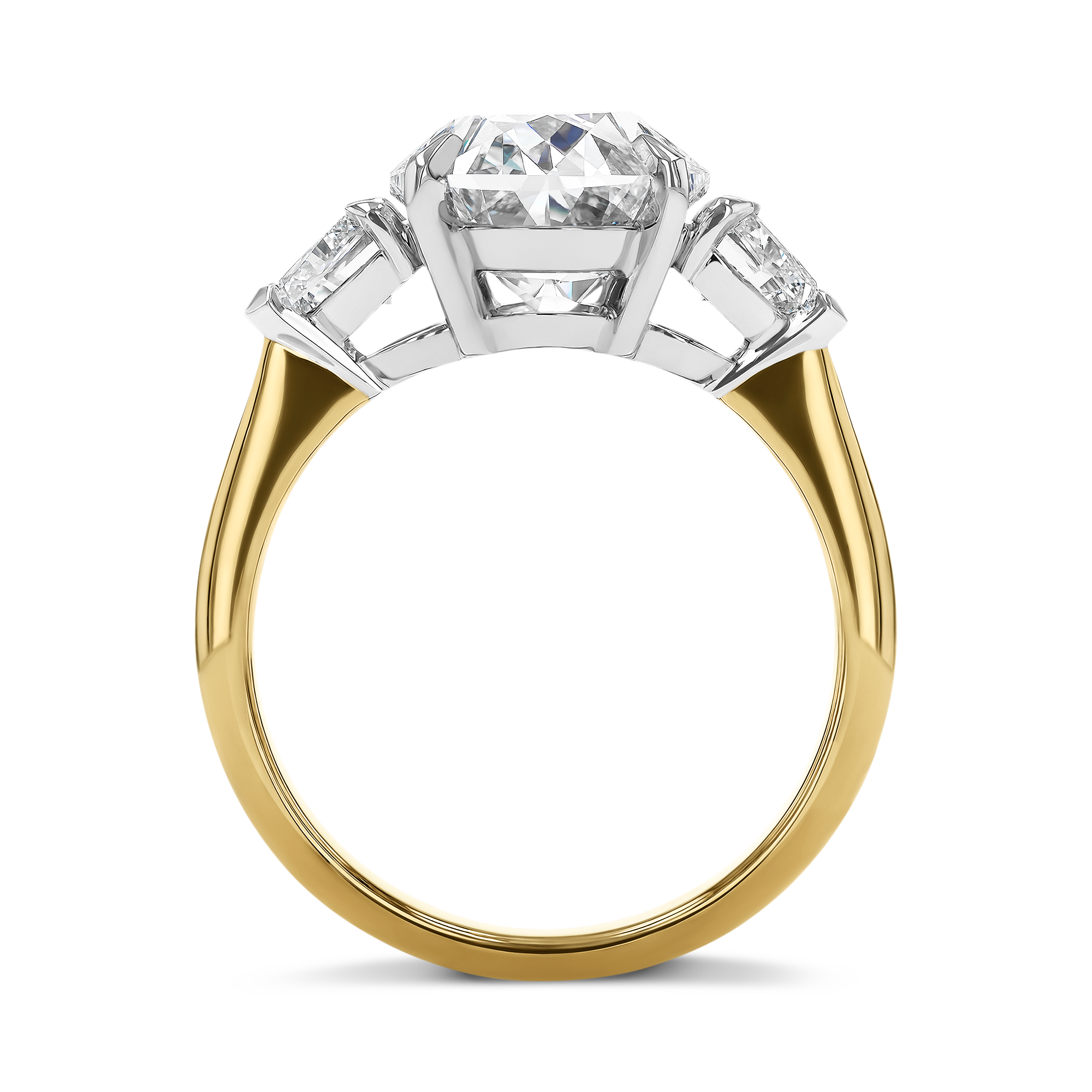 Venus Setting 5.01ct Diamond Three Stone Ring Oval Cut, Claw Set_3