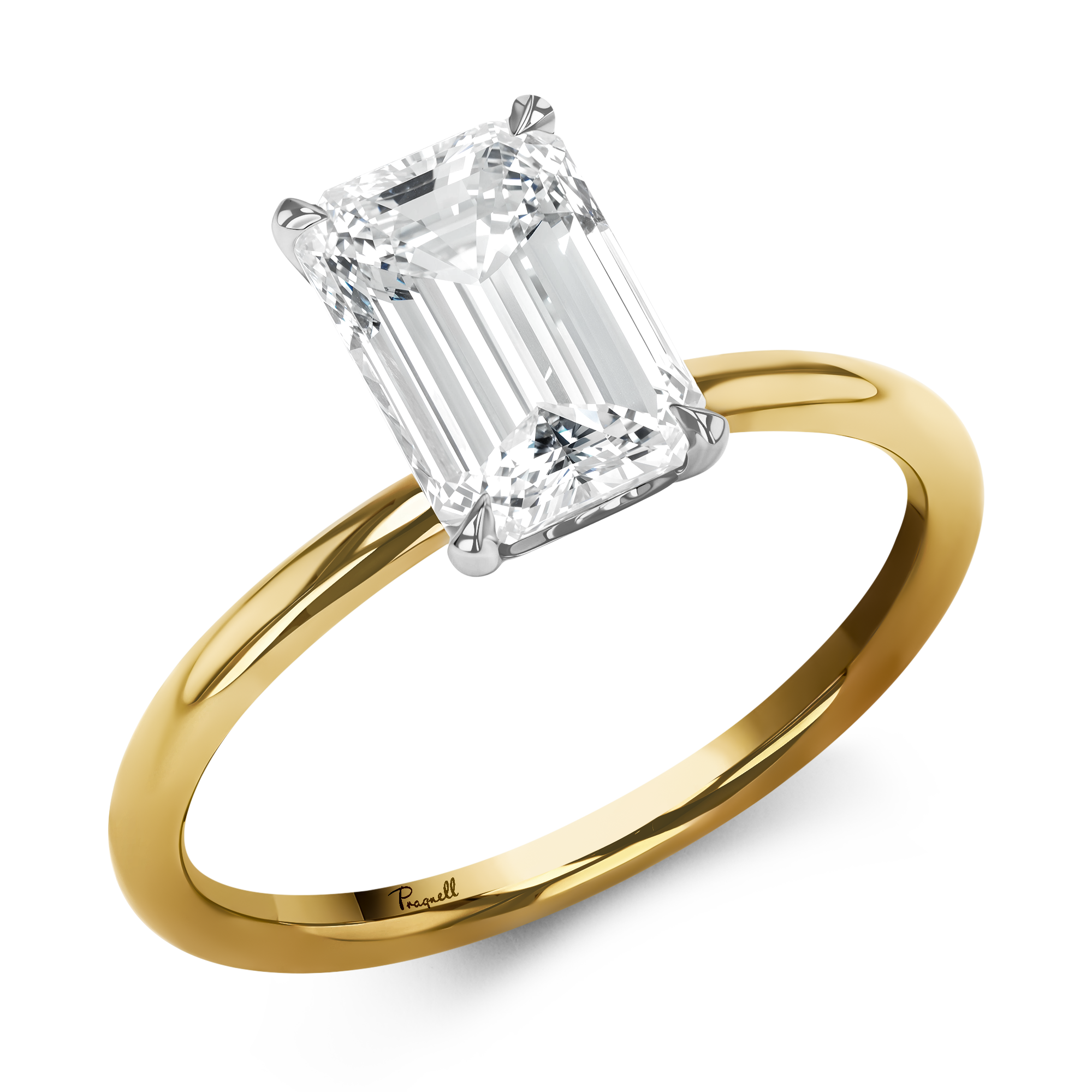 Classic 2.01ct Diamond Solitaire Ring Emerald Cut, Claw Set_1