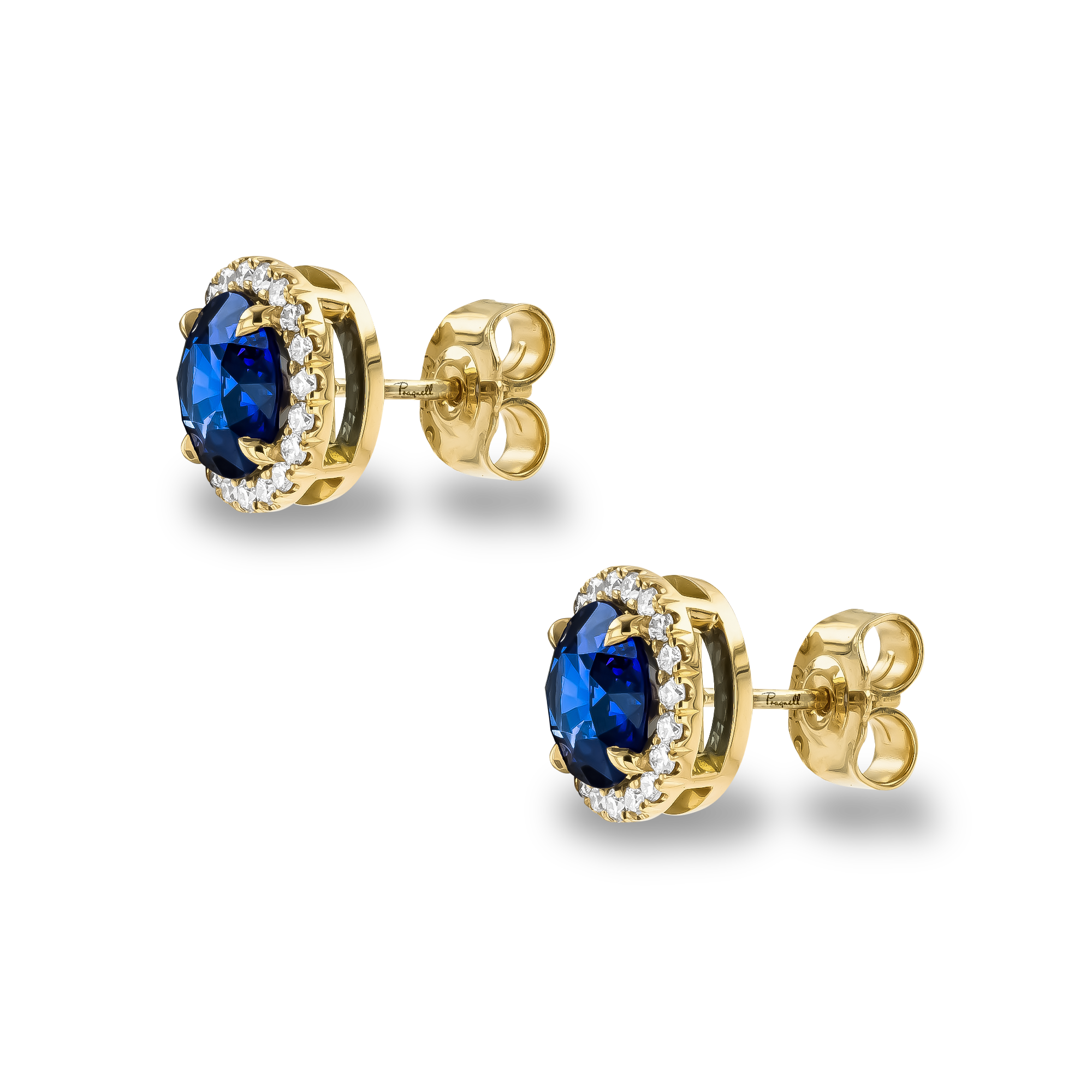 Brilliant Cut 3.01ct Sri Lankan Sapphire and Diamond Earrings Brilliant cut, Claw set_2