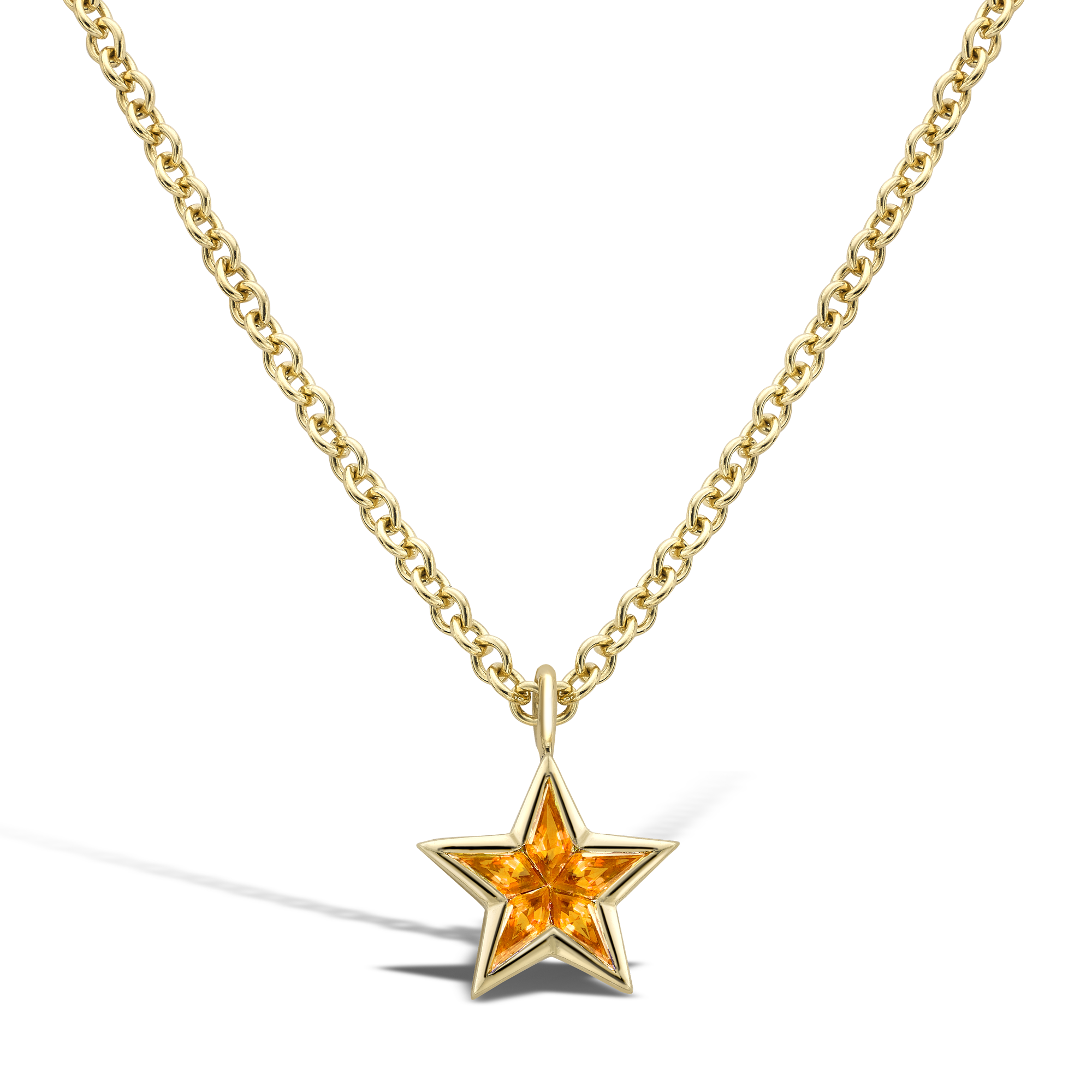 RockStar Orange Sapphire Pendant Kite Cut, Rubover Set_1