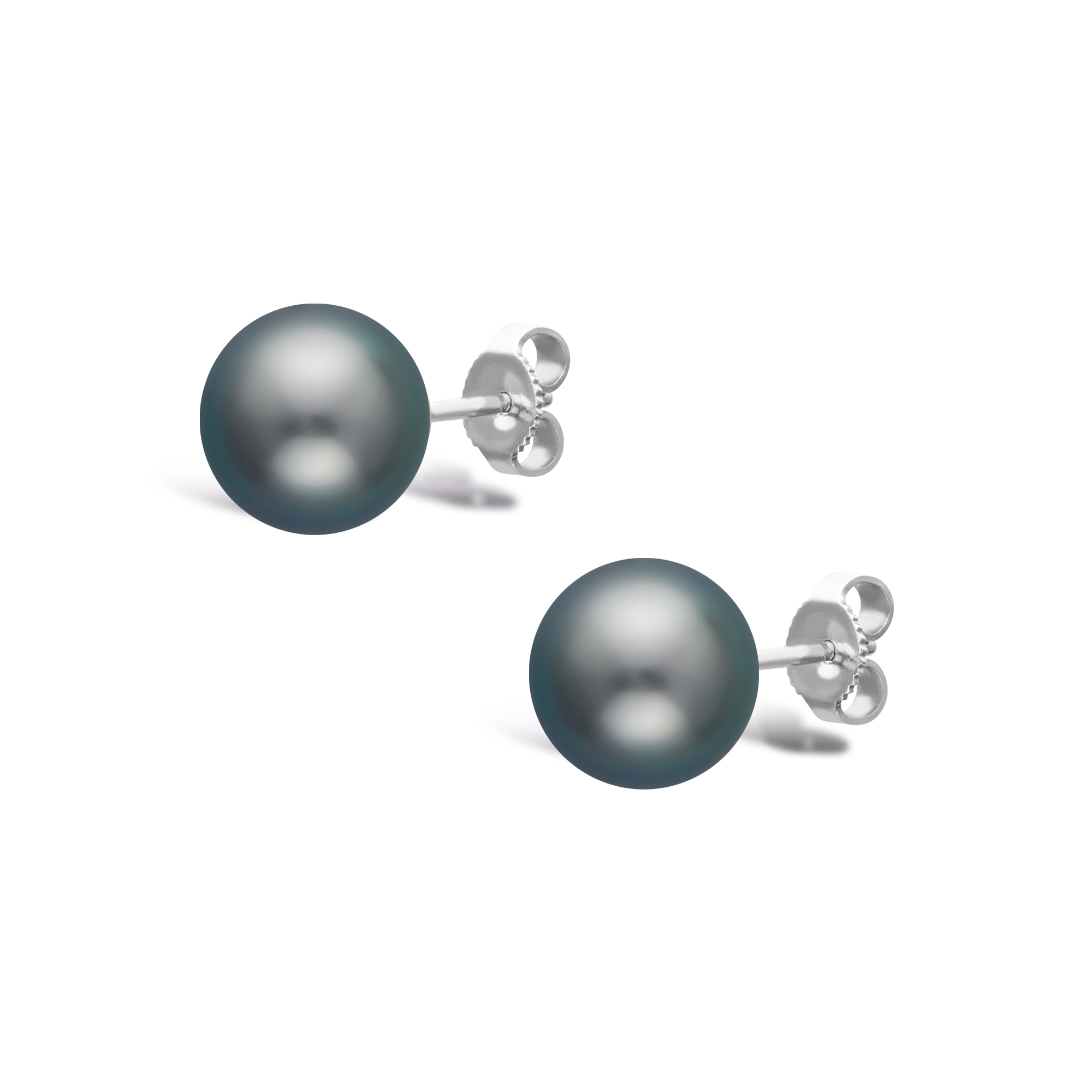 Tahitian Pearl Stud Earrings in 18ct White Gold 11-12mm_2