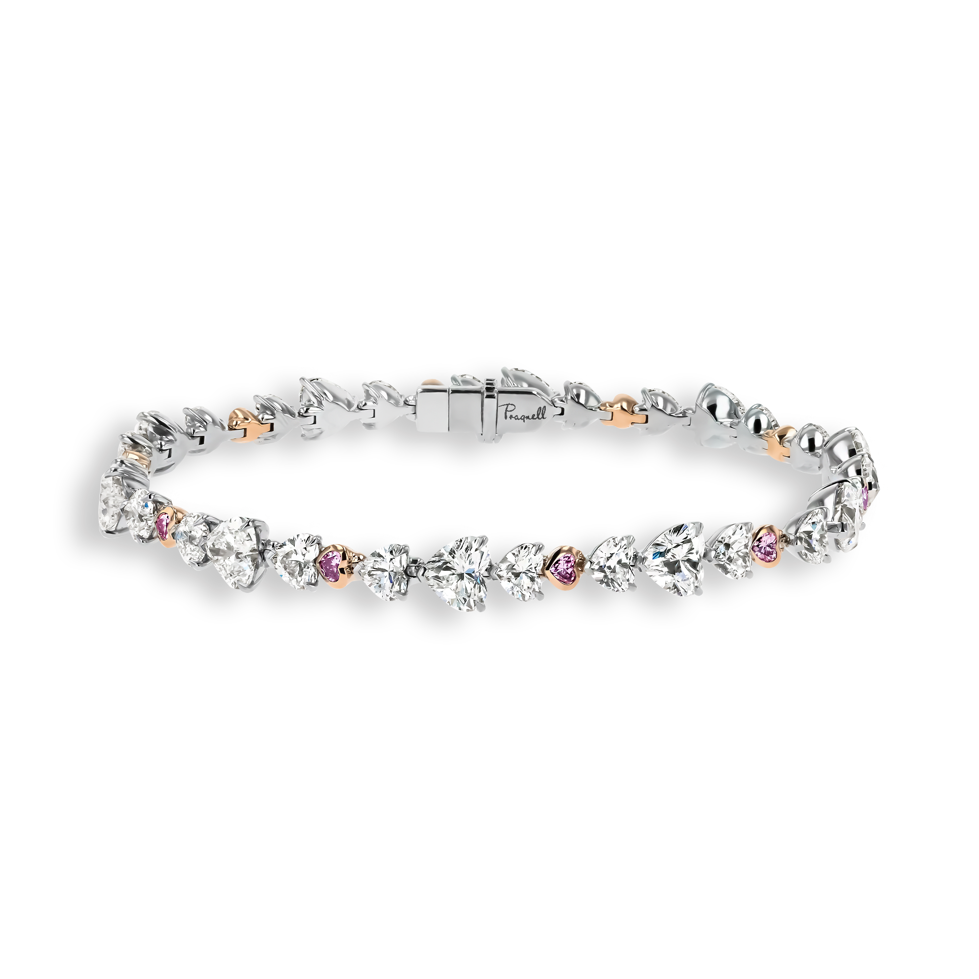 Masterpiece 13.76ct Heartshape Diamond Line Bracelet Heartshape, Claw set_1