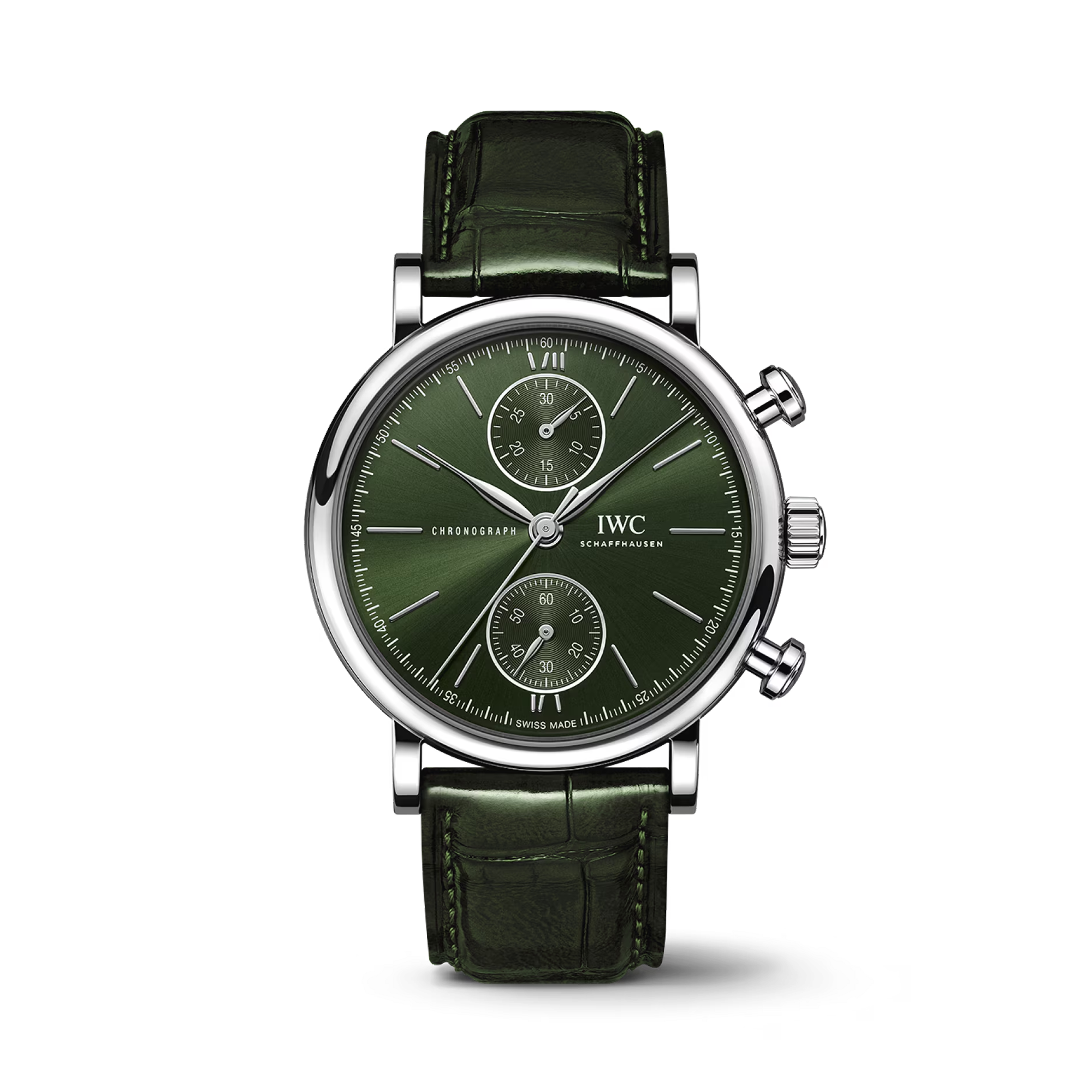 IWC Portofino Chronograph 39mm, Green Dial, Baton Numerals_1